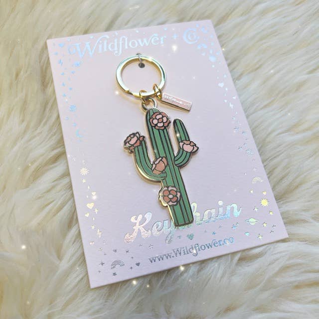 Saguaro Cactus Keychain Stocking Stuffer: Packaged (carded)