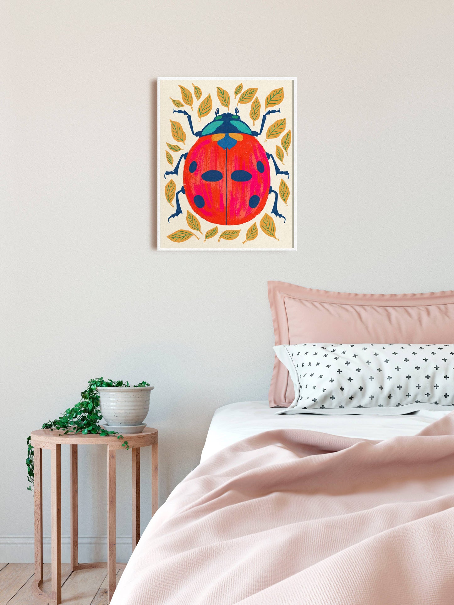 Lady Bug Art Print - Insect/Bug Art Print: 16 x 20