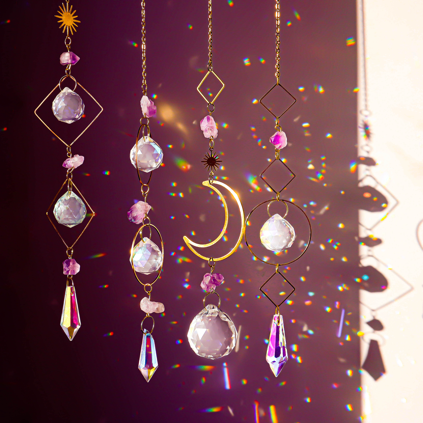 Amethyst Crystal Suncatcher: B