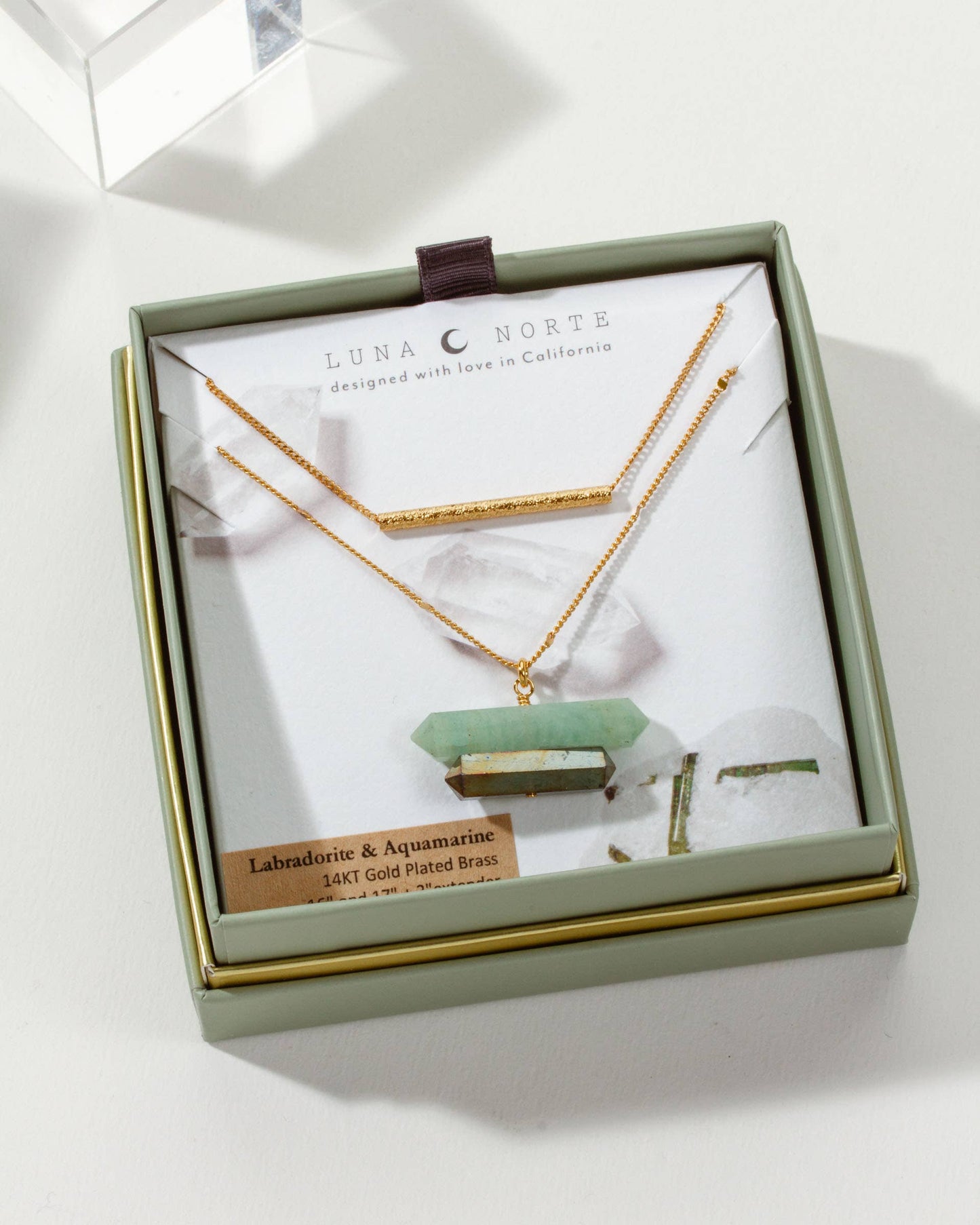 Terra Necklace Set Aquamarine & Labradorite