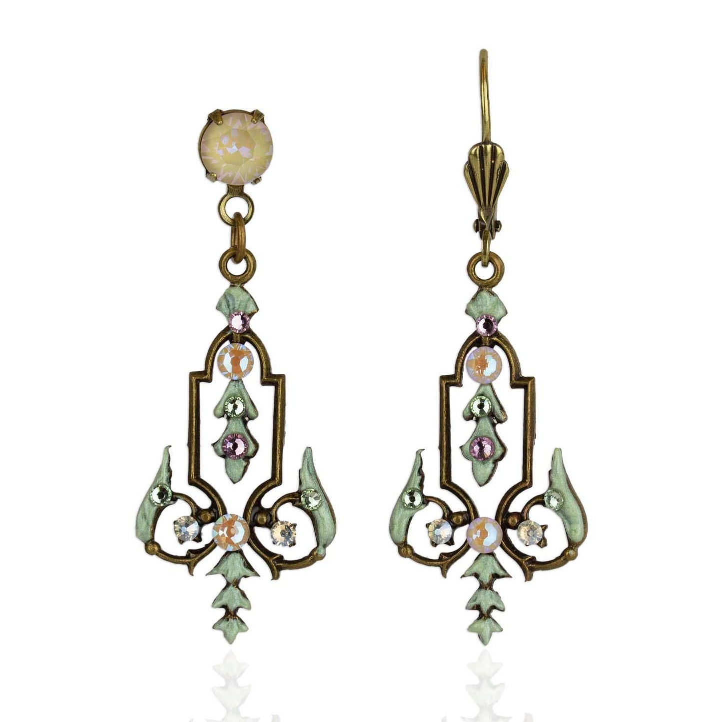 Alphonsine Crystal Art Nouveau Earrings -Anne Koplik Designs NYC
