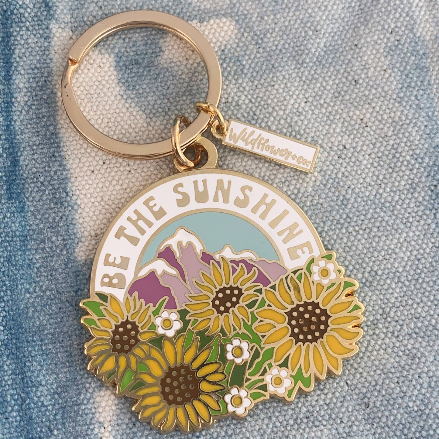 Be the Sunshine Enamel Keychain: Packaged (carded)