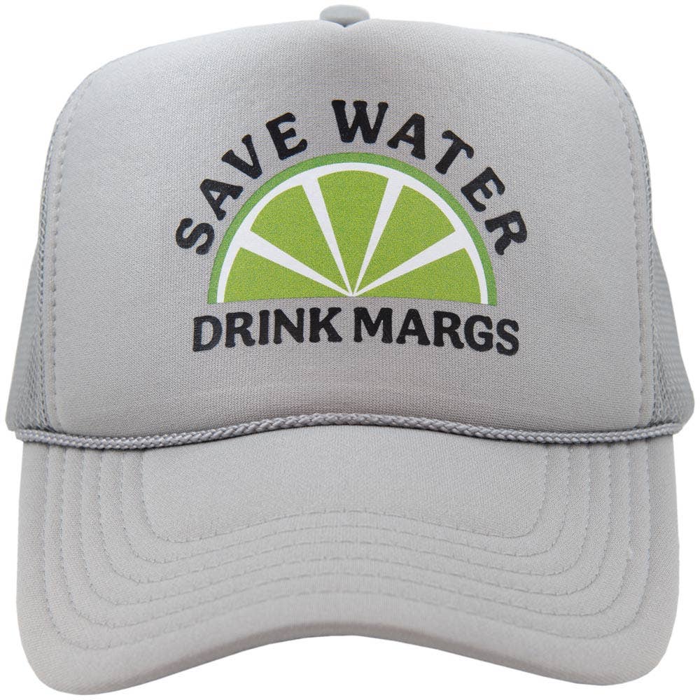 Save Water Drink Margs Snapback Foam Trucker Hat: White