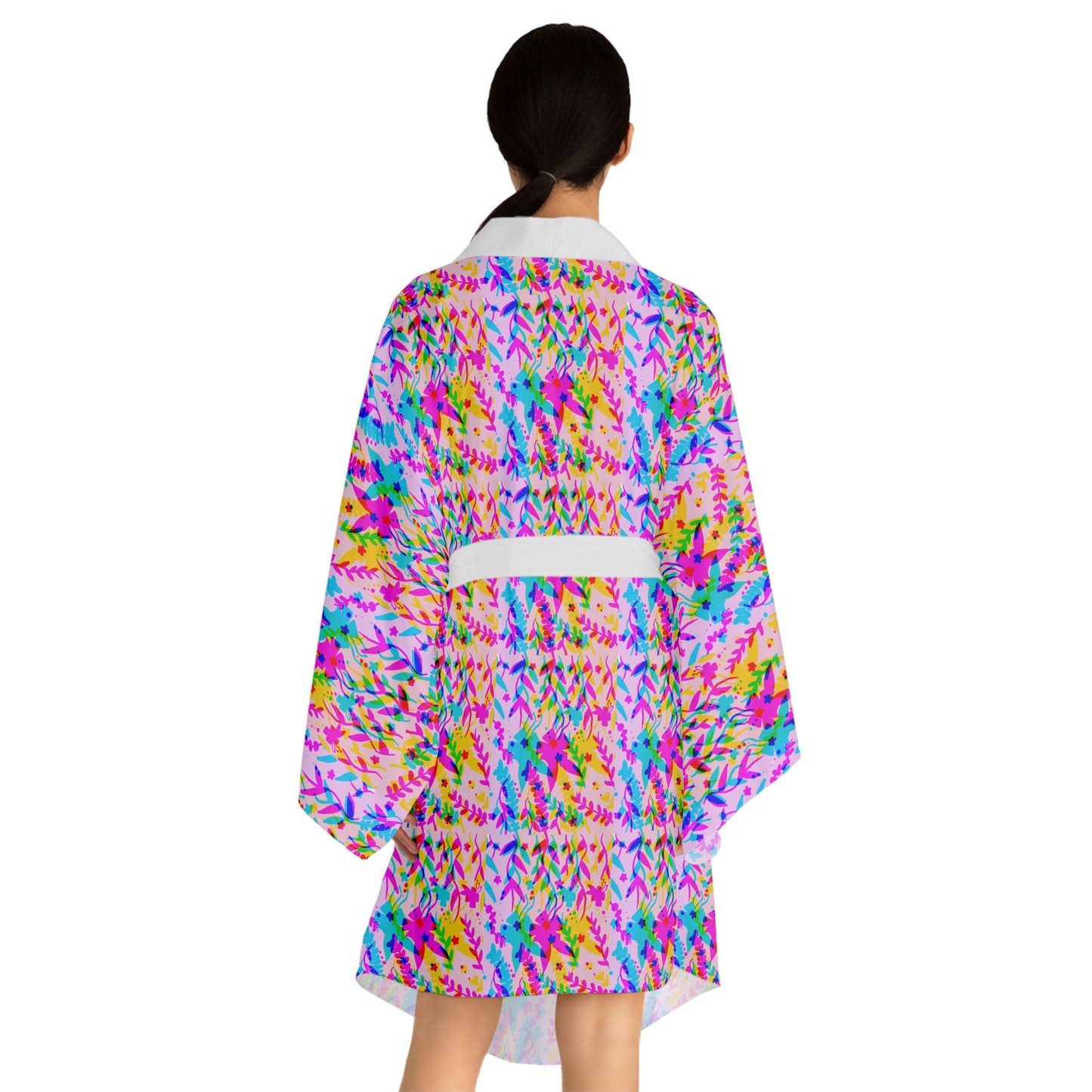 Technicolor Long Sleeve Kimono Robe