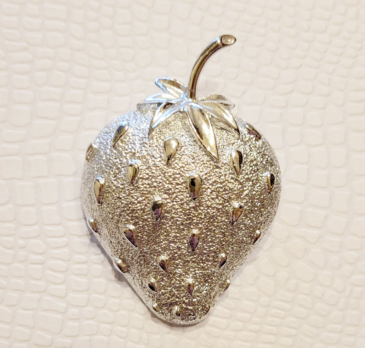 Signed Sarah Coventry 925 Silver Strawberry Vintage Brooch