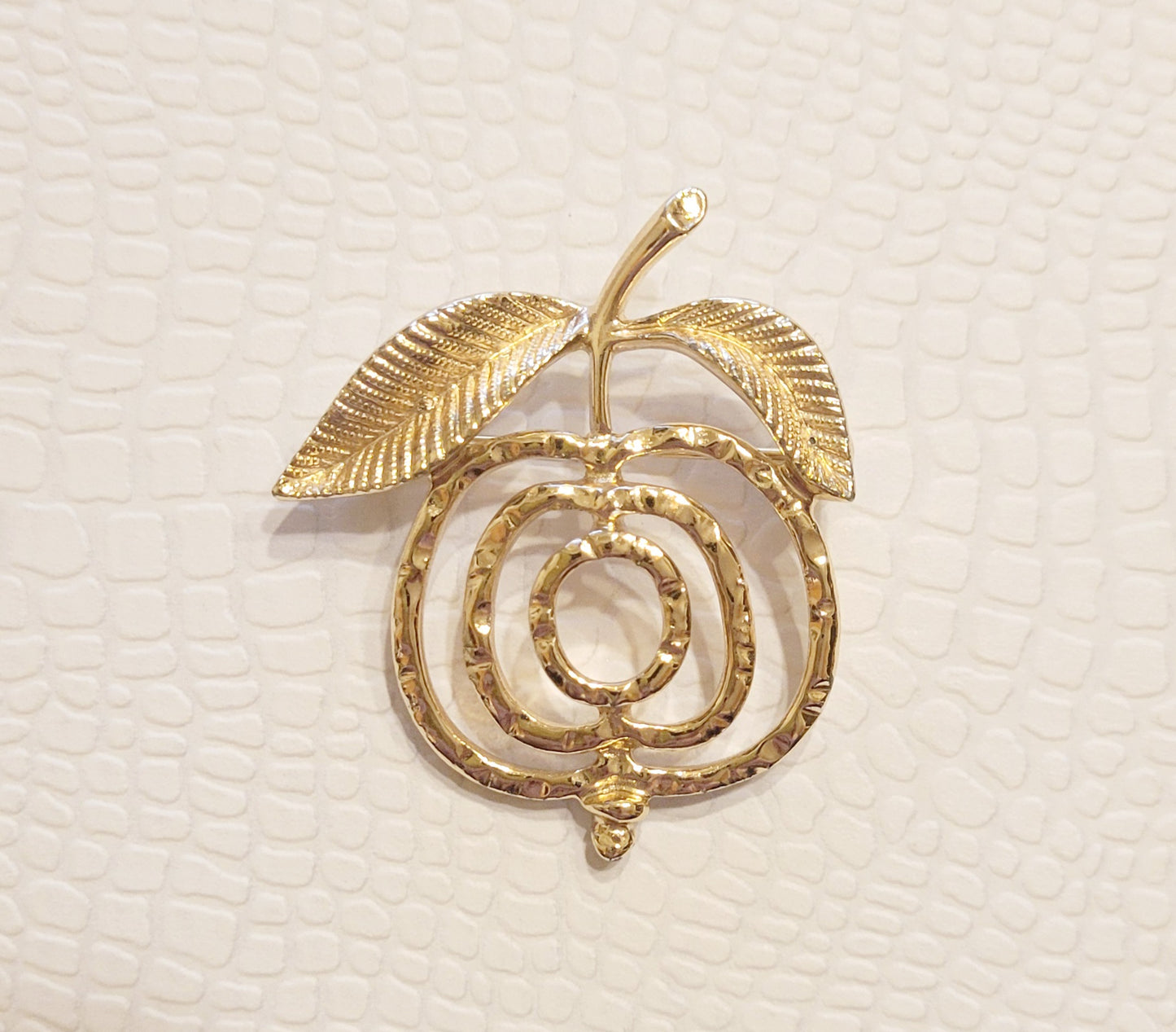 Gold Tone Sarah Coventry Vintage Apple Pin