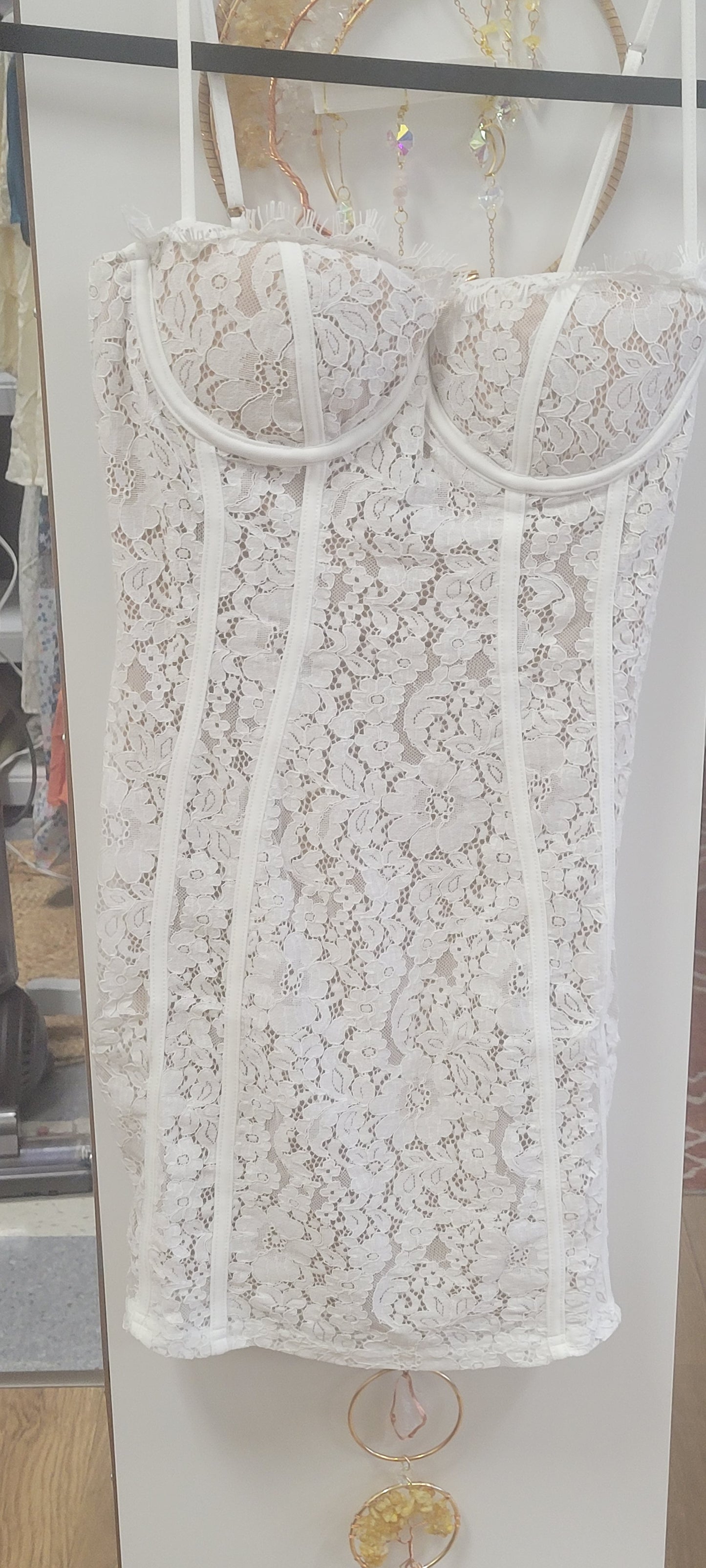 All in Love Lace Mini Dress -White