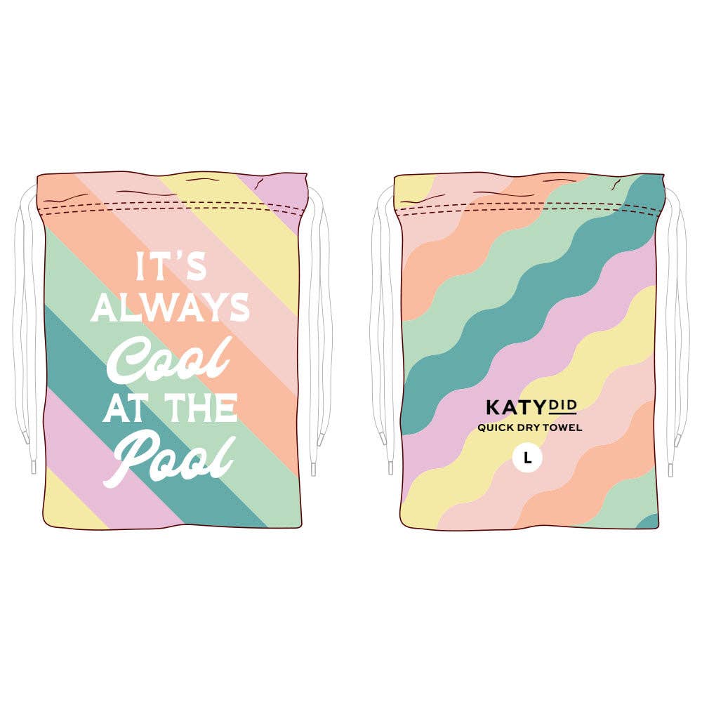 It's Always Cool At The Pool Quick Dry Towel: Pastel Stripes