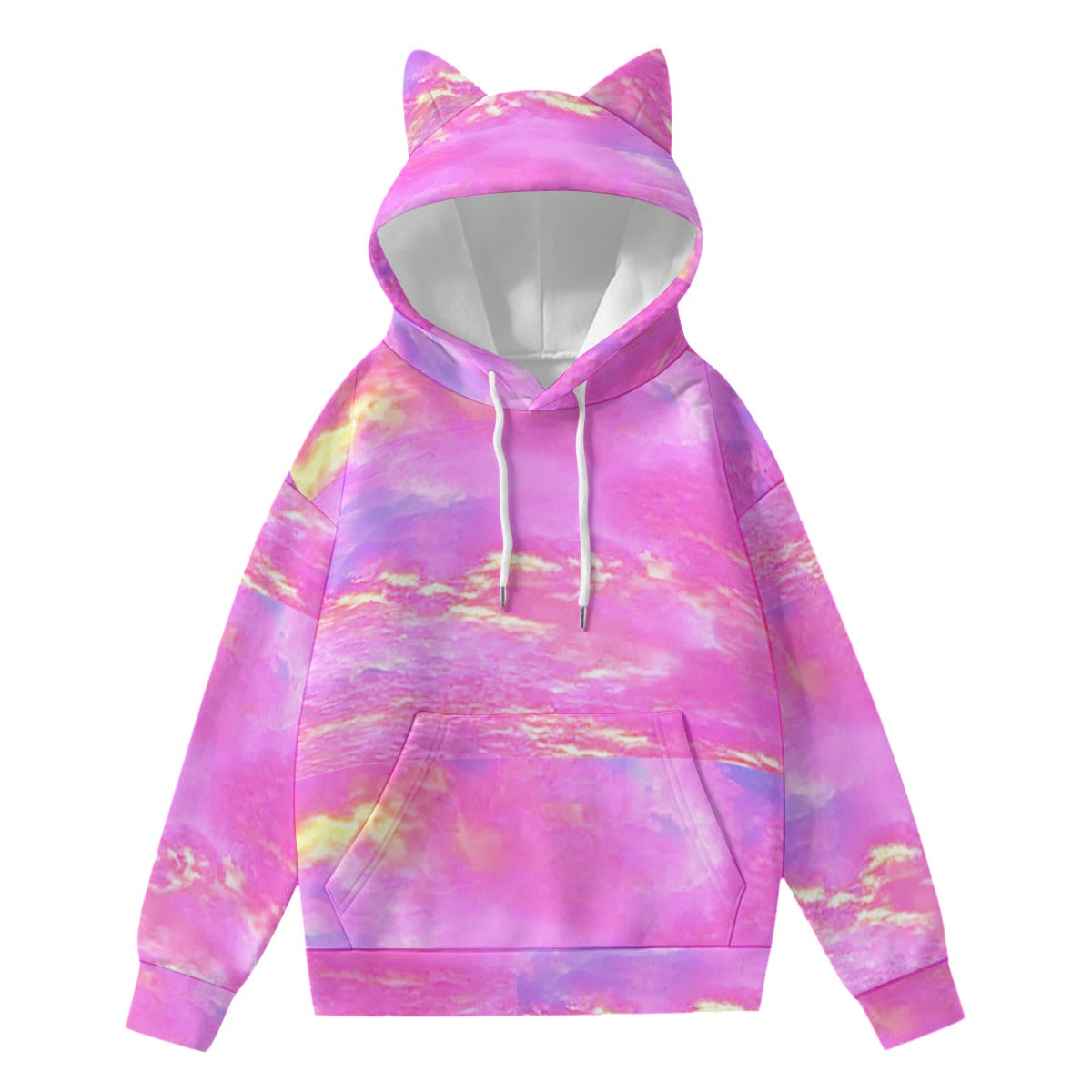 All-Over Print Women’s Hoodie With Decorative Ears