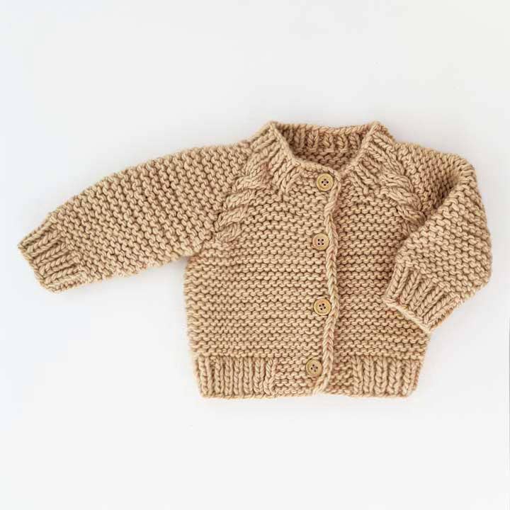 Latte Garter Stitch Cardigan Sweater Baby & Toddler: 18-24 months
