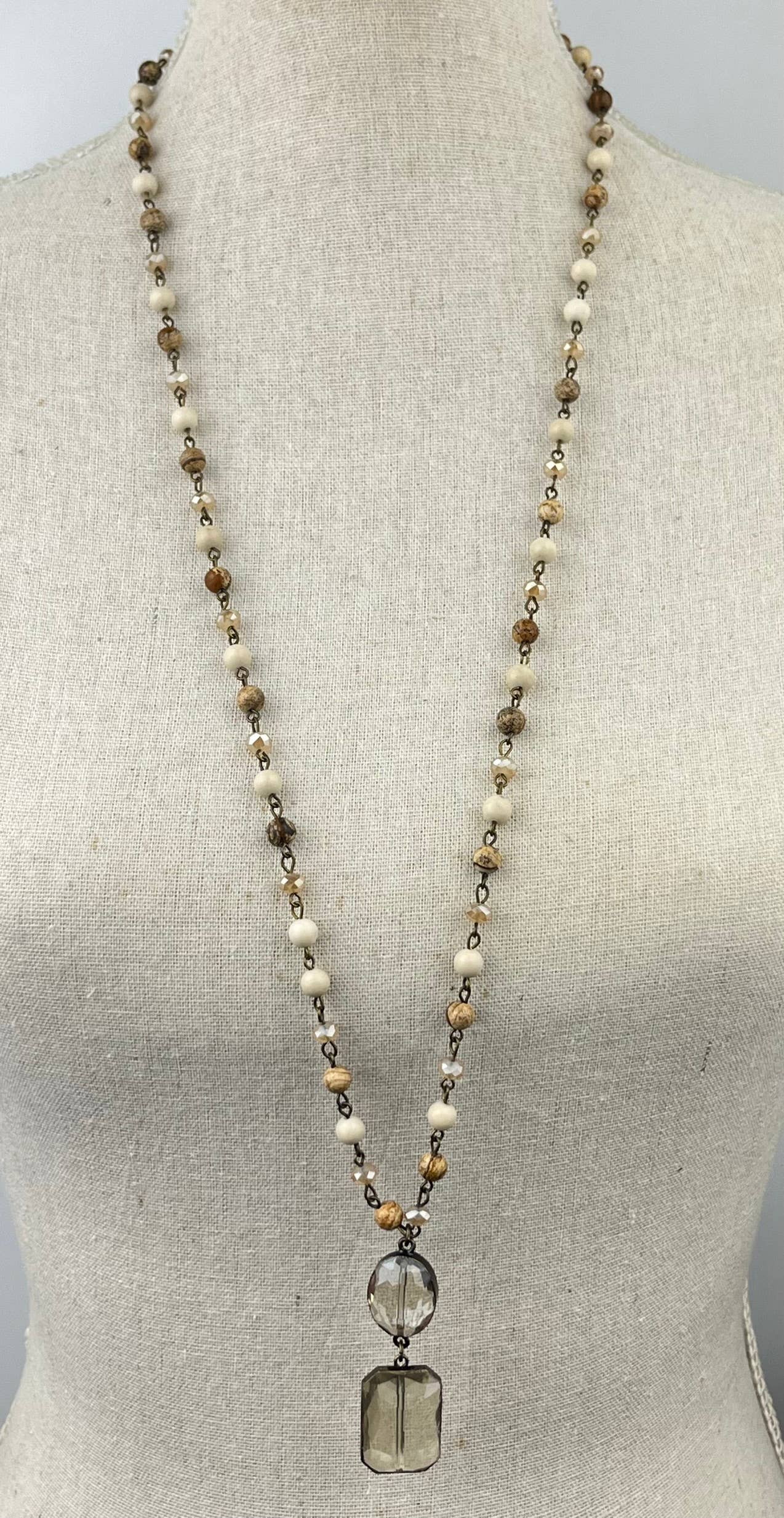 Sunrise Jasper Necklace with Double Pendant