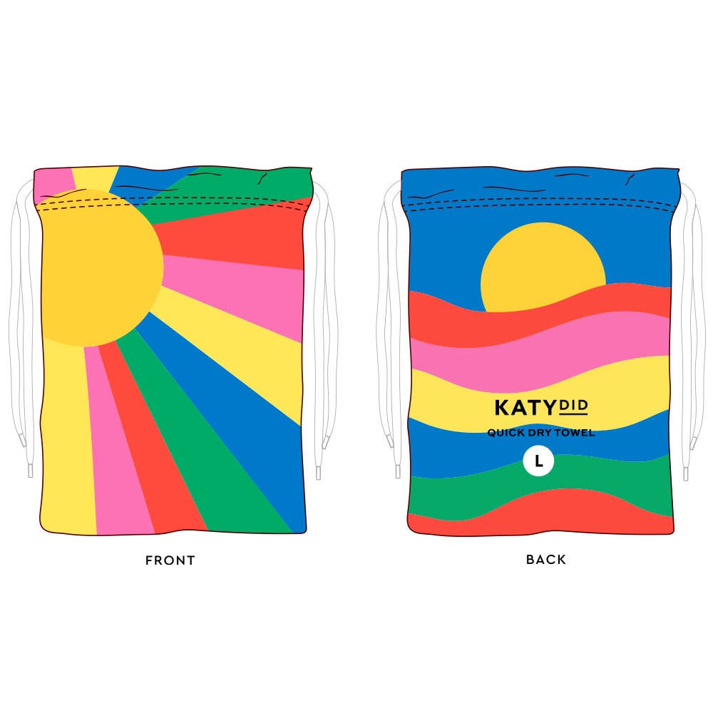 Ray of Sunshine Beach Quick Dry Towel: Rainbow