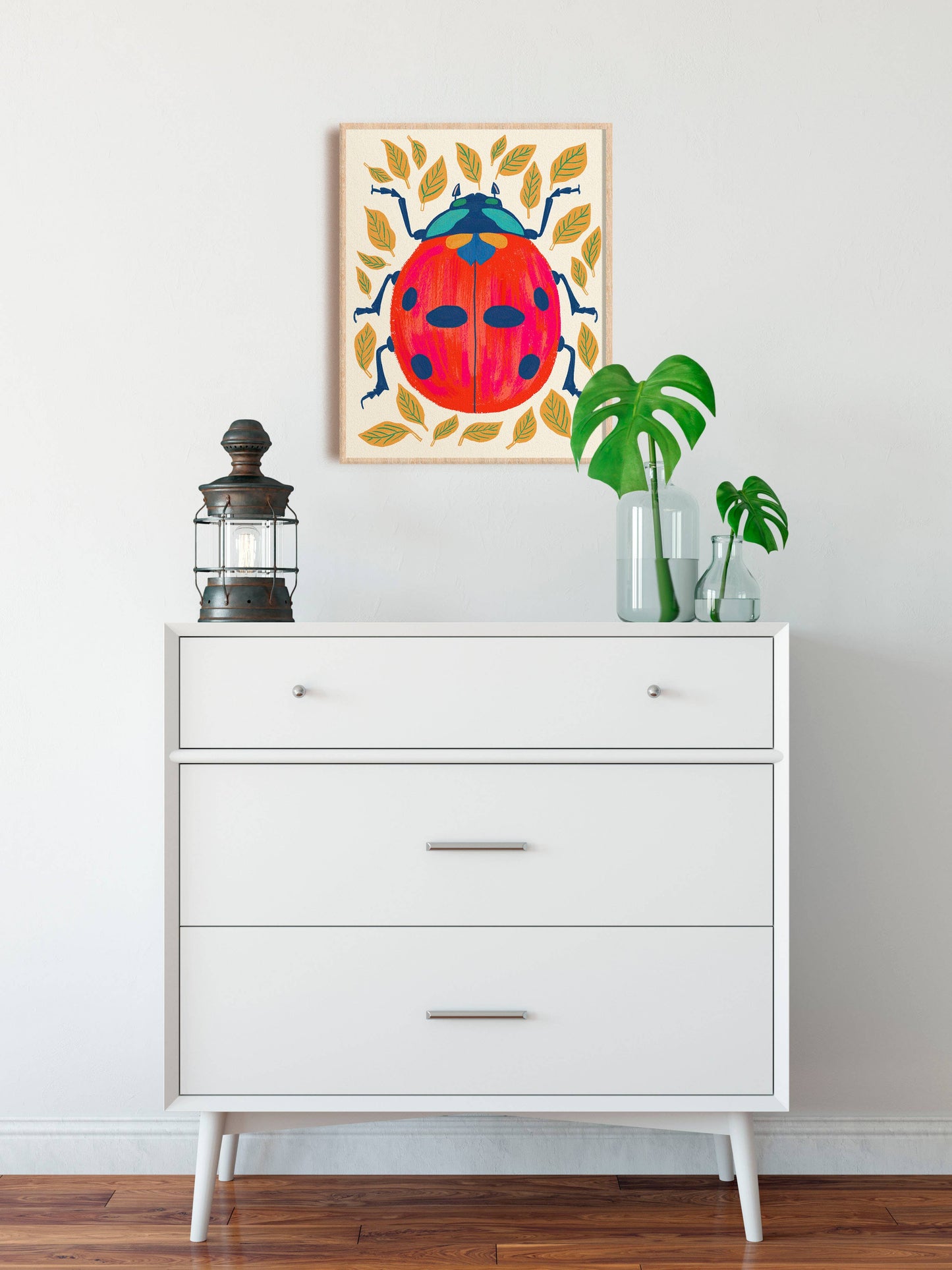 Lady Bug Art Print - Insect/Bug Art Print: 16 x 20