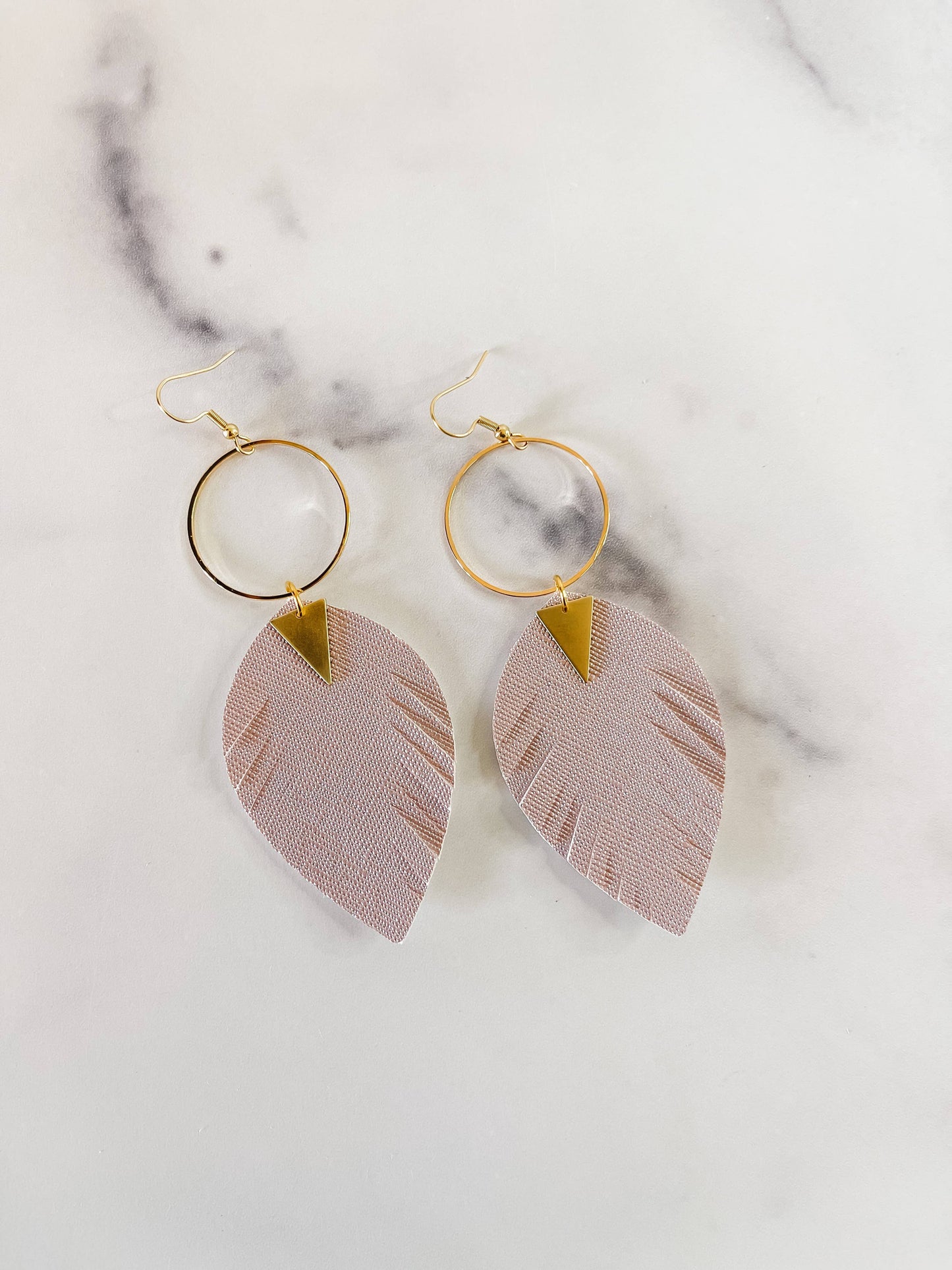The Stacy Leather Earring {rose}