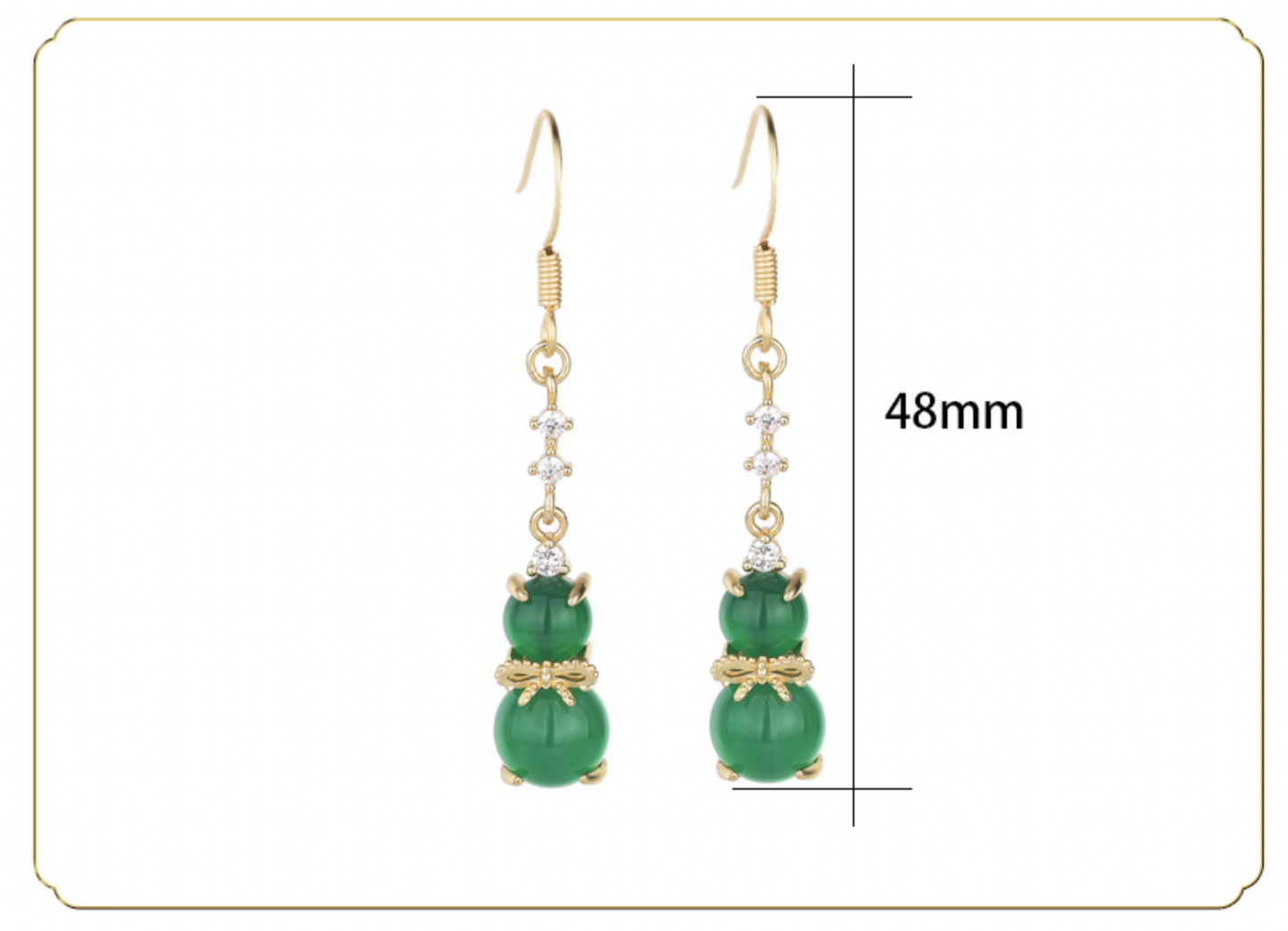 Jade Guard With Crystals Earrings