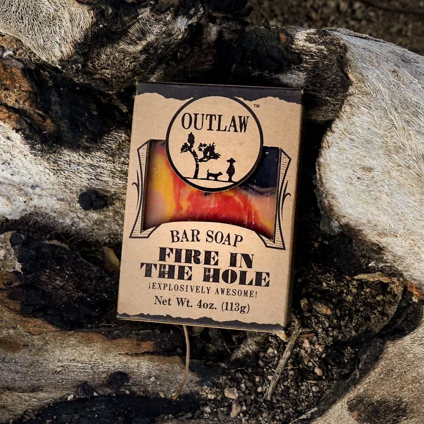 Fire in the Hole Handmade Soap: Campfire, Gunpowder, Whiskey