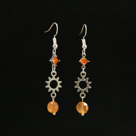 Double Orange Sun Earrings