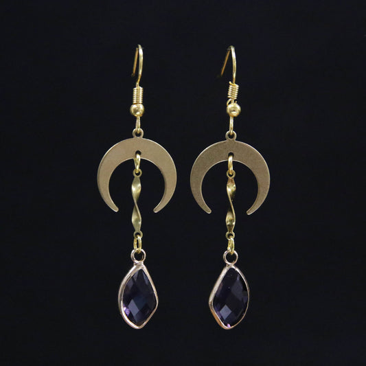 Swirly Crescent Drop Earrings