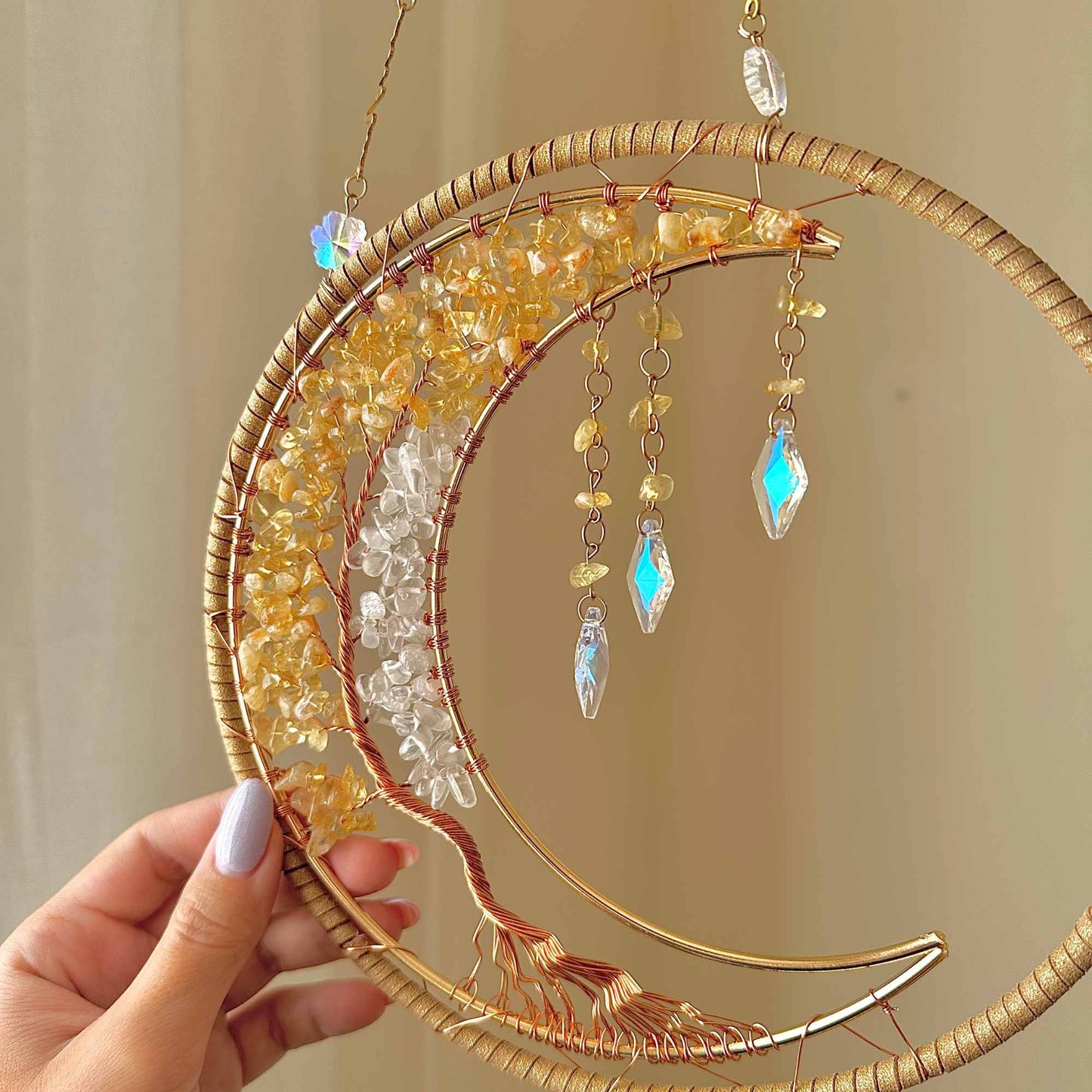 Tree of Wealth: Citrine Suncatcher