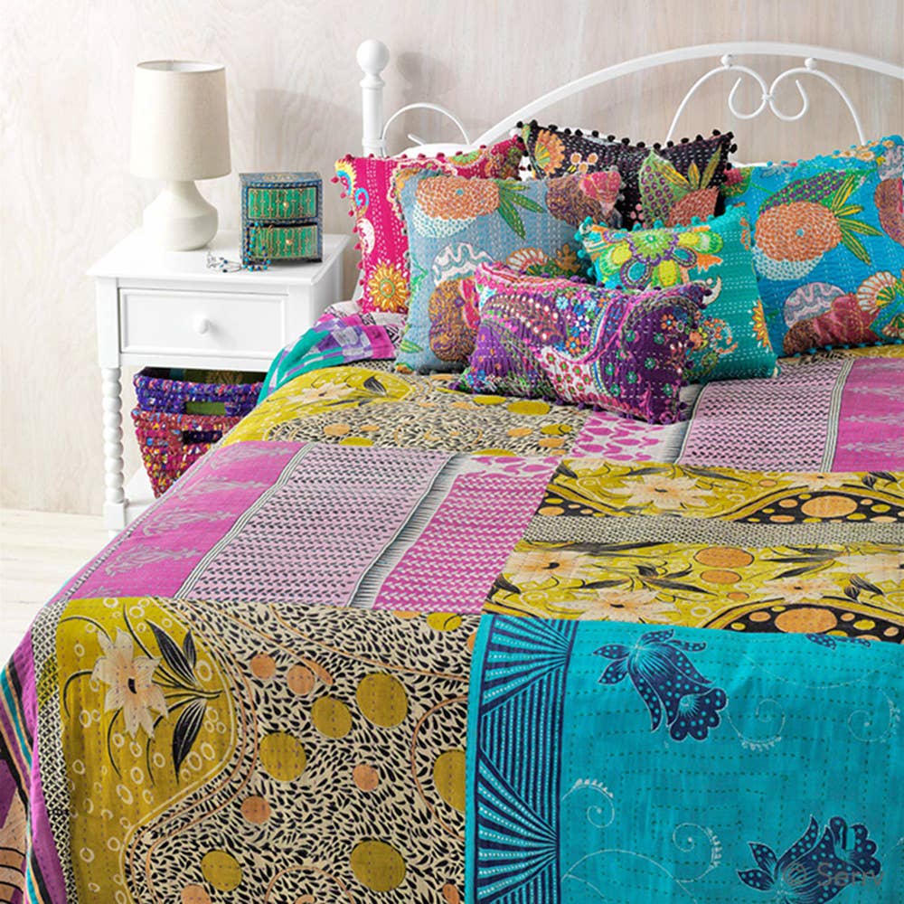 Alchemy Queen Size Kantha Bedcover