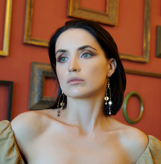 The Pisces Earring - Amethyst Celestial Mobile Earrings