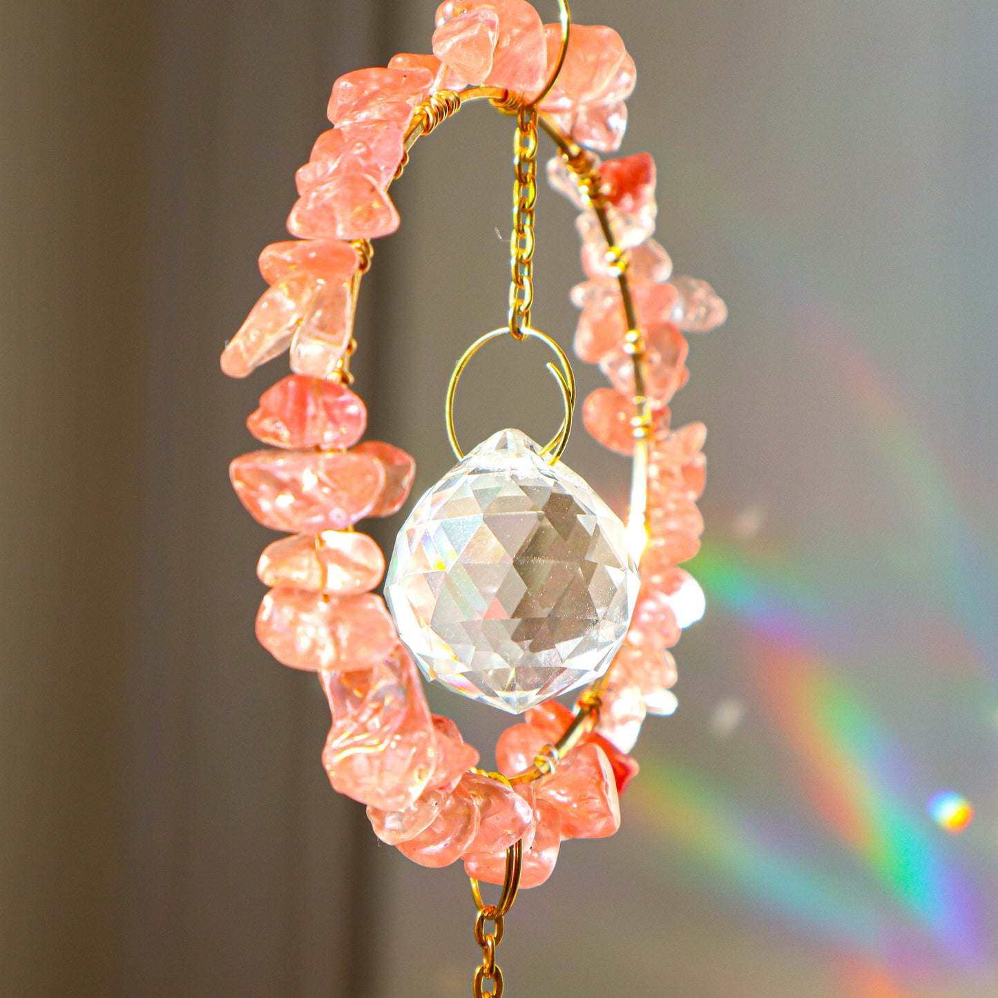 Gemstones Suncatcher: Amethyst Moon & Star