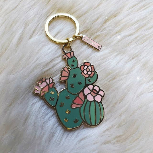 Prickly Pear Cactus Keychain Stocking Stuffer: Packaged (carded)
