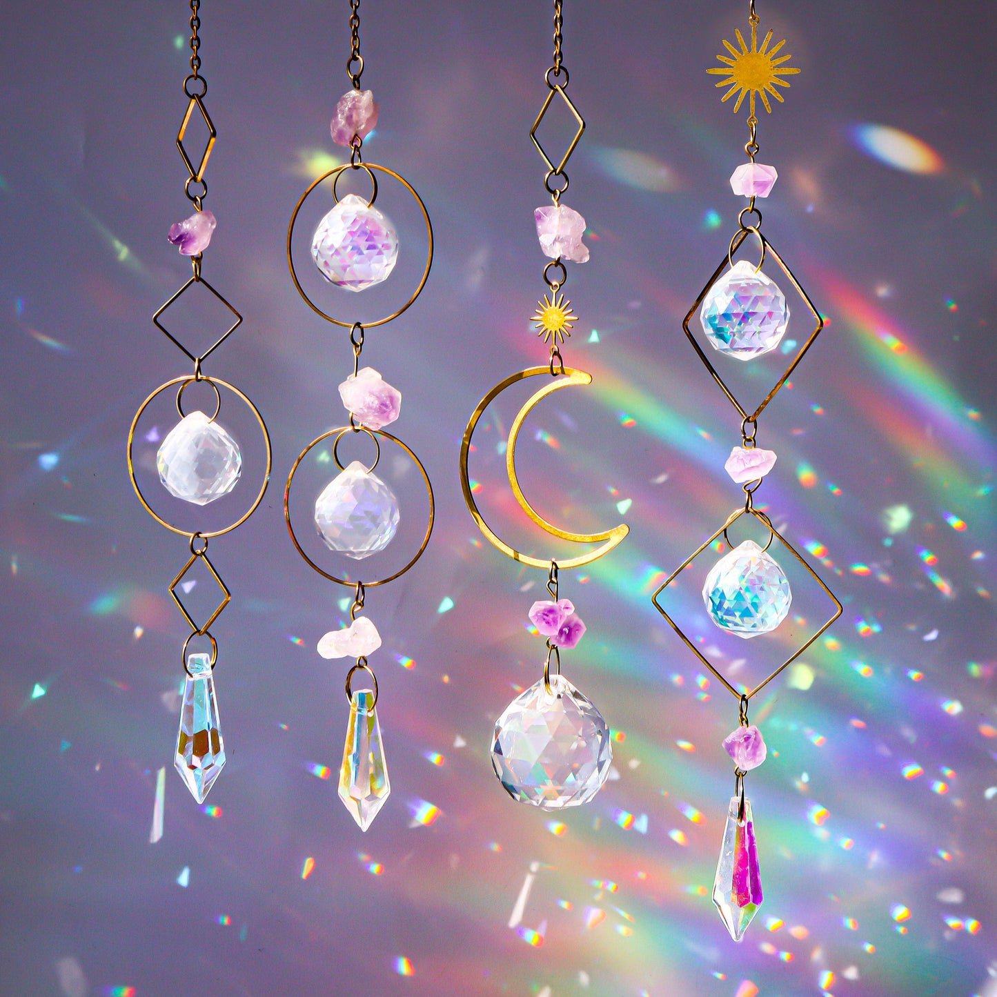 Amethyst Crystal Suncatcher: B