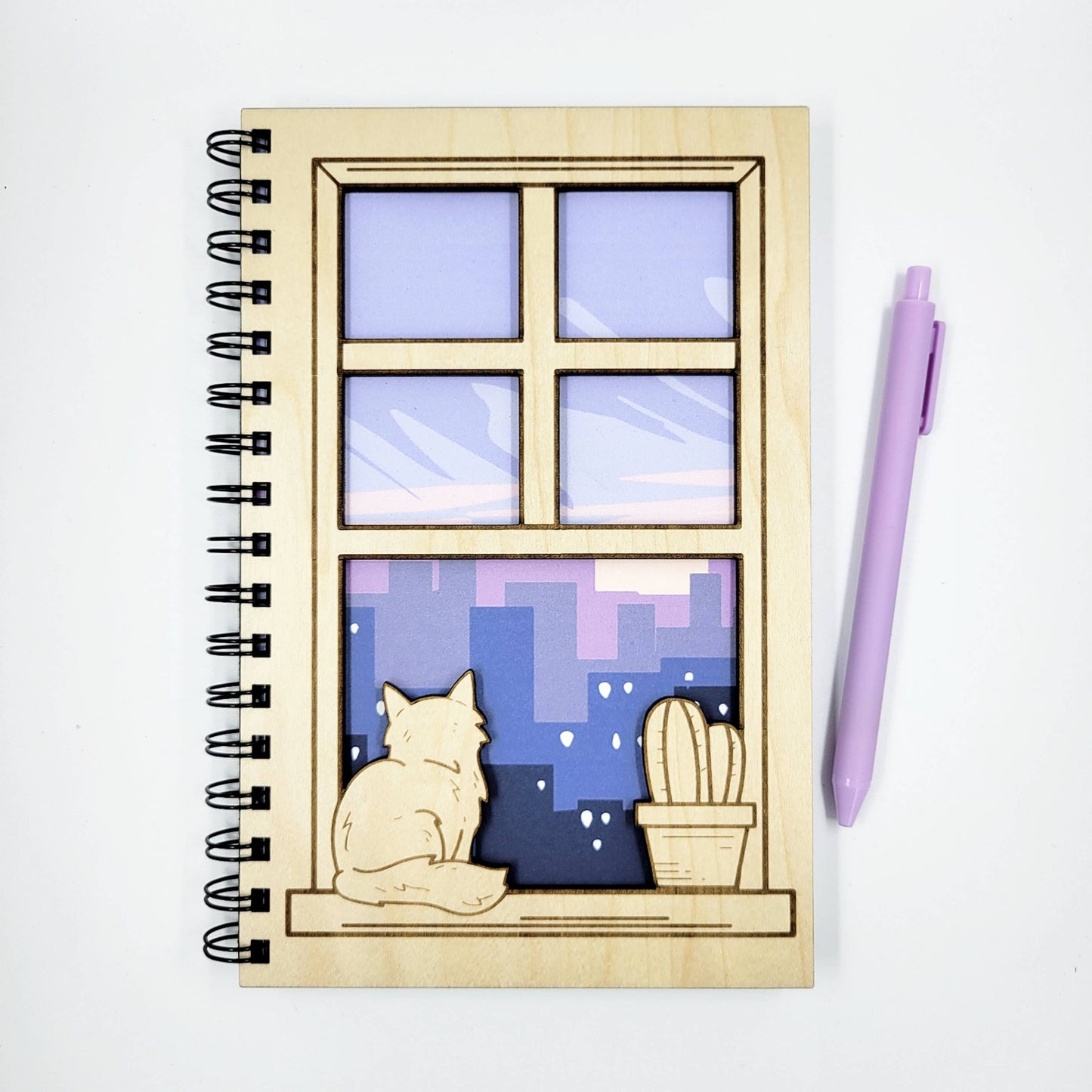 City view wood journal - stationery, journals, notebook: Lined paper