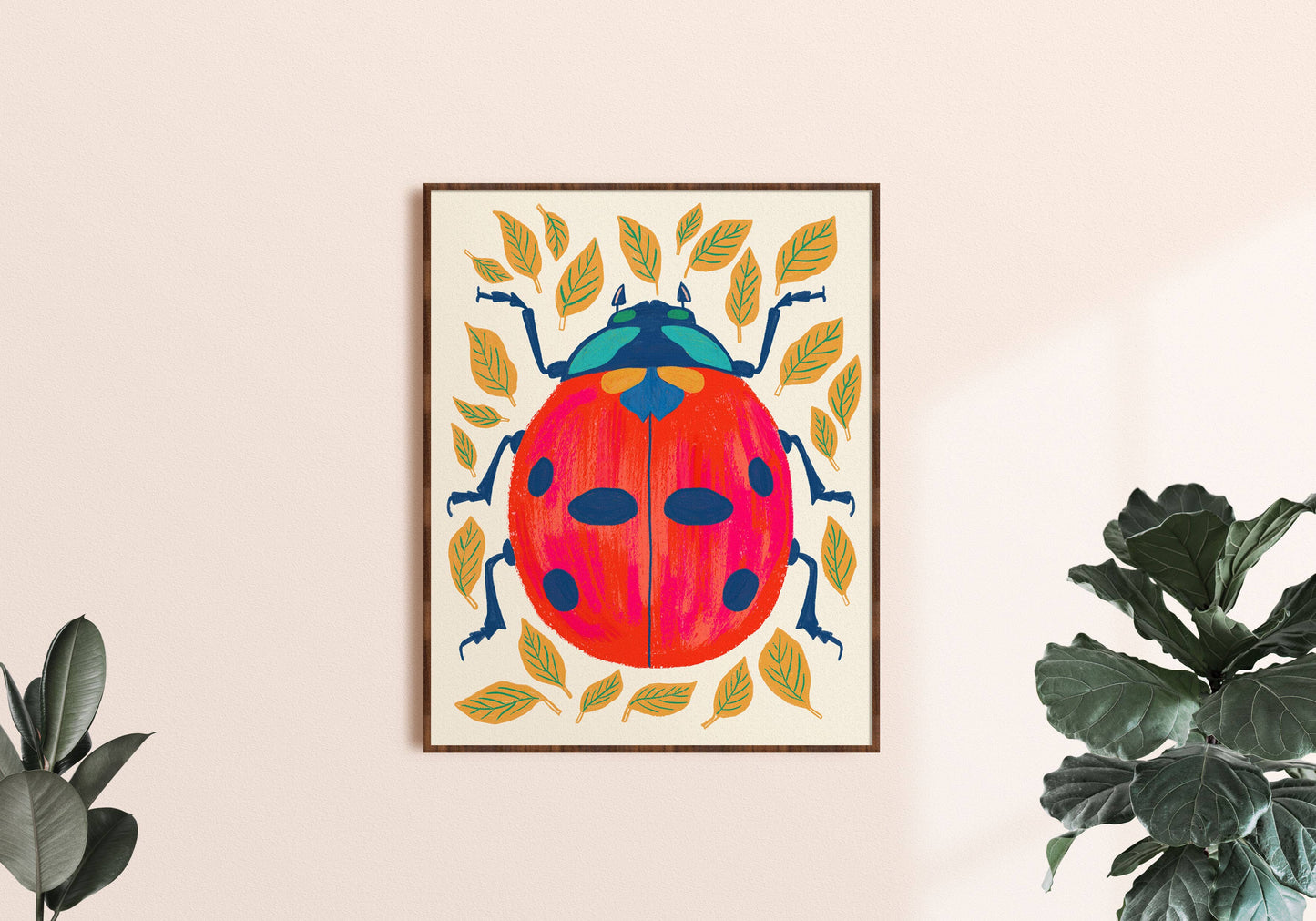 Lady Bug Art Print - Insect/Bug Art Print: 16 x 20