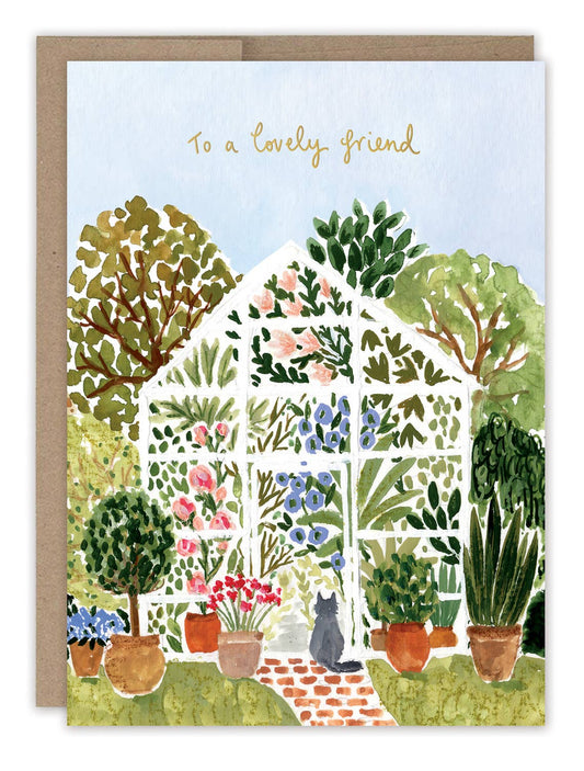 Green House Lovely Friend Birthday Card