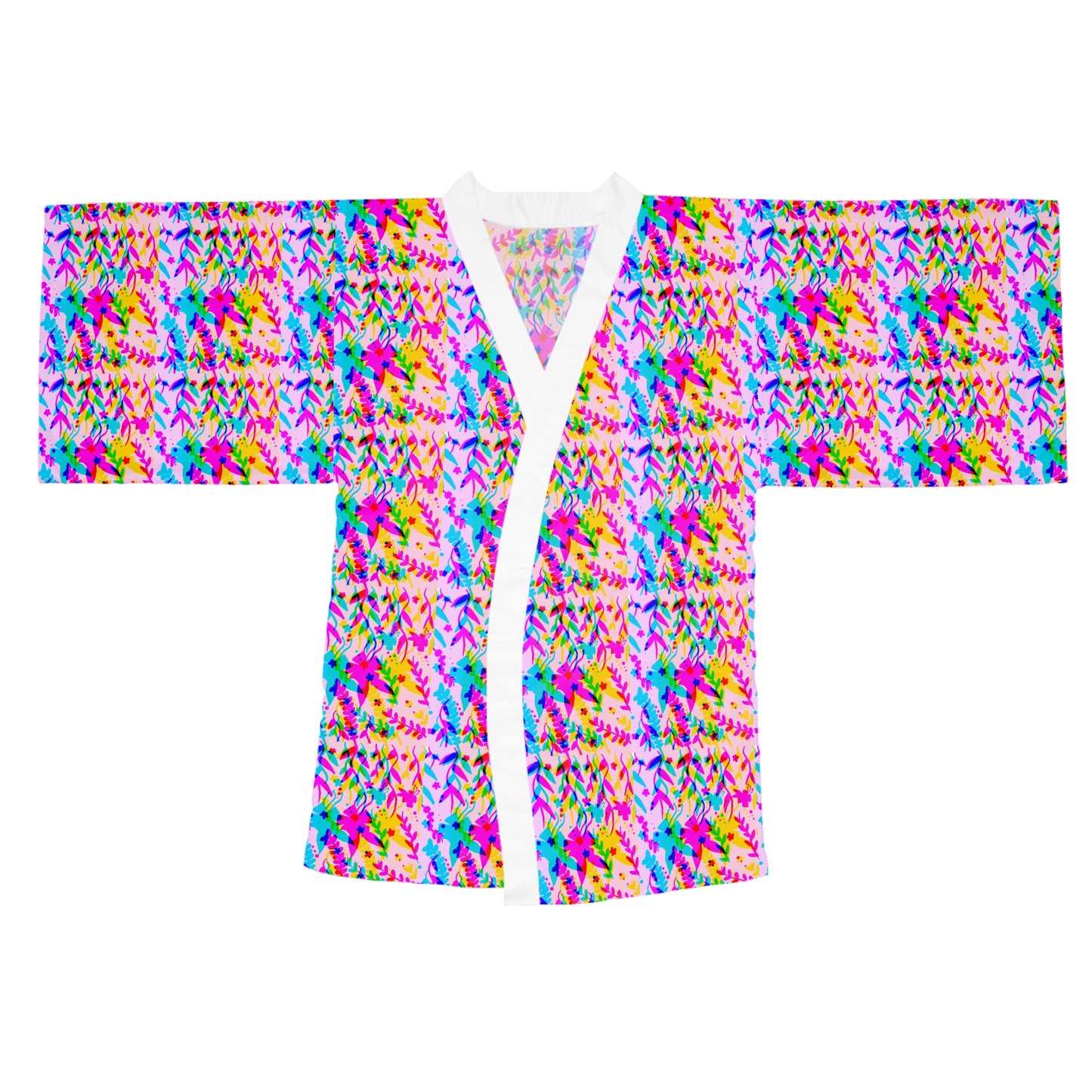 Technicolor Long Sleeve Kimono Robe