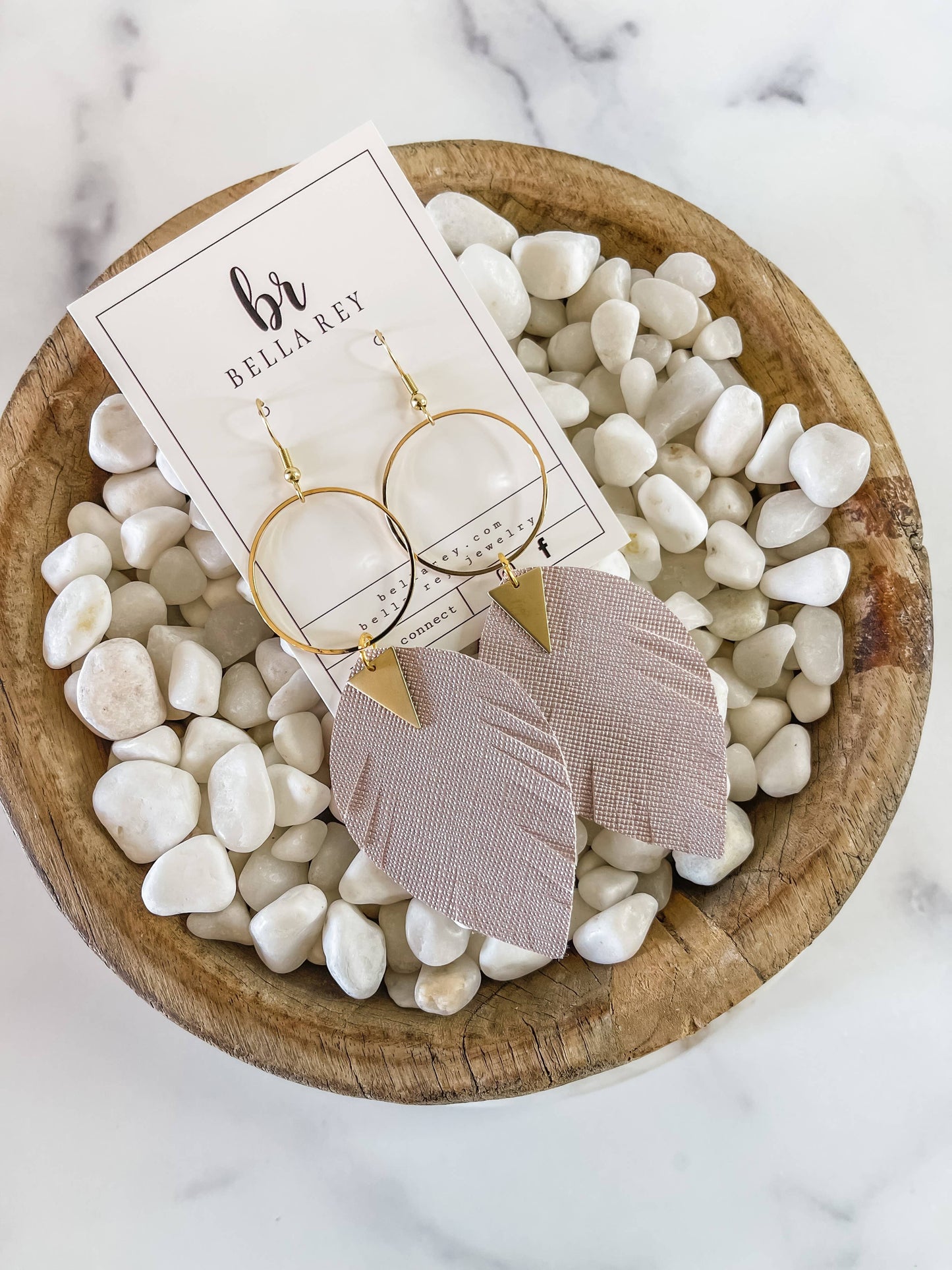 The Stacy Leather Earring {rose}