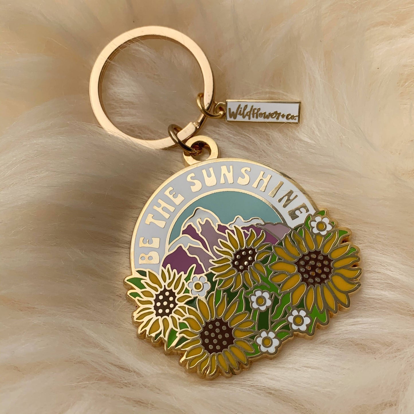 Be the Sunshine Enamel Keychain: Packaged (carded)