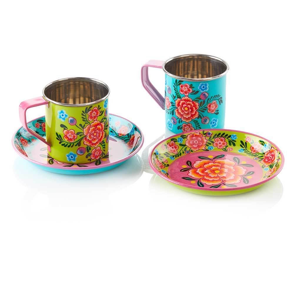 Bright Kashmiri Mugs - Set of 2