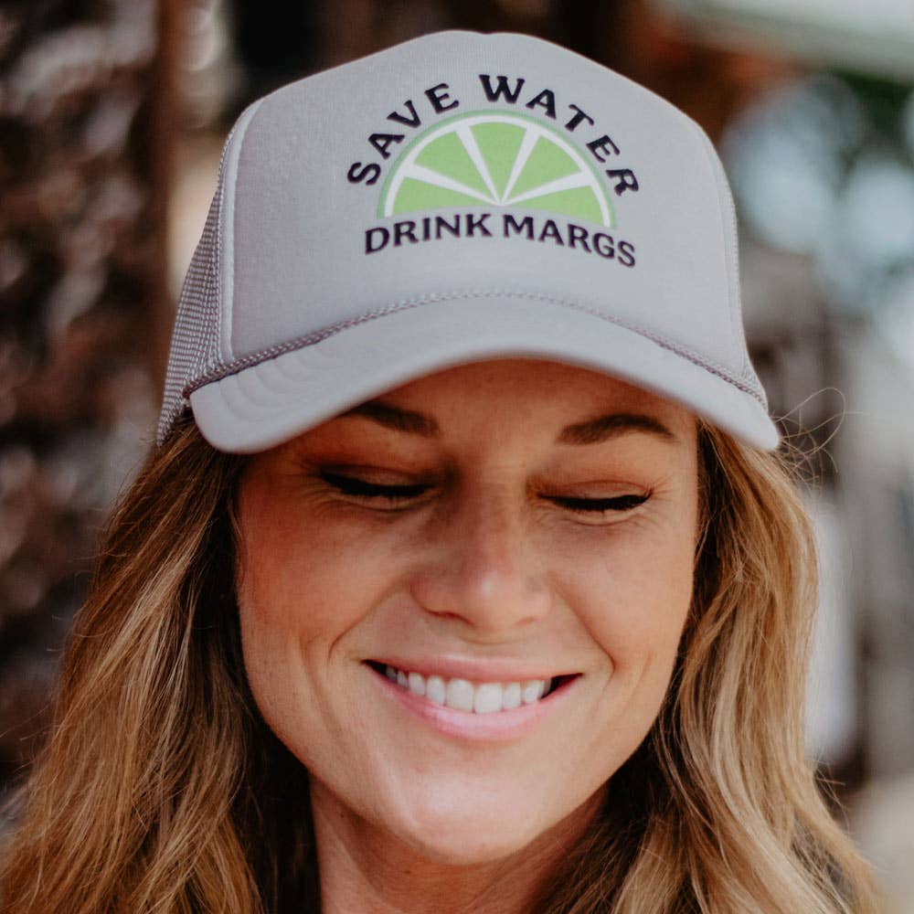 Save Water Drink Margs Snapback Foam Trucker Hat: White