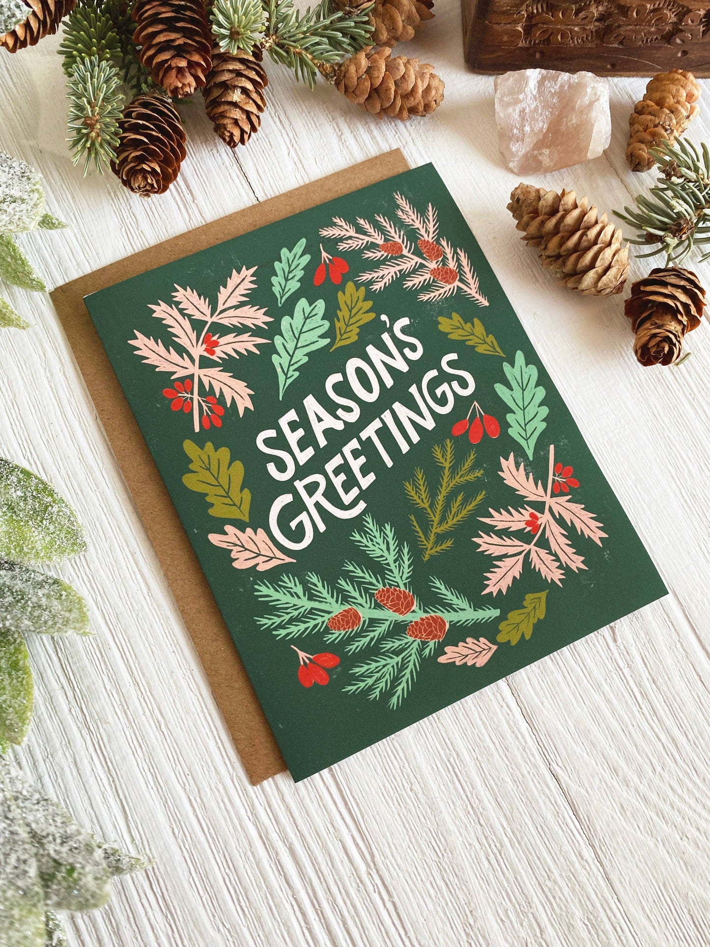 Christmas Greeting Cards | Season's Greetings Holiday Card: 1 Card / 4.25 x 5.5 inches (A2)