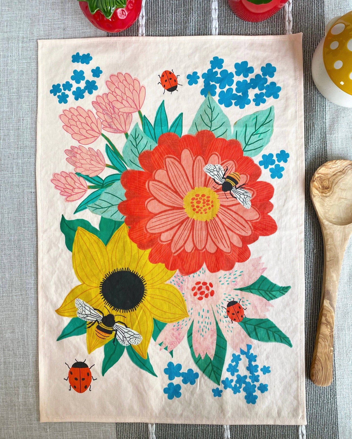 Bee Garden Tea Towel Dream Folk Studio