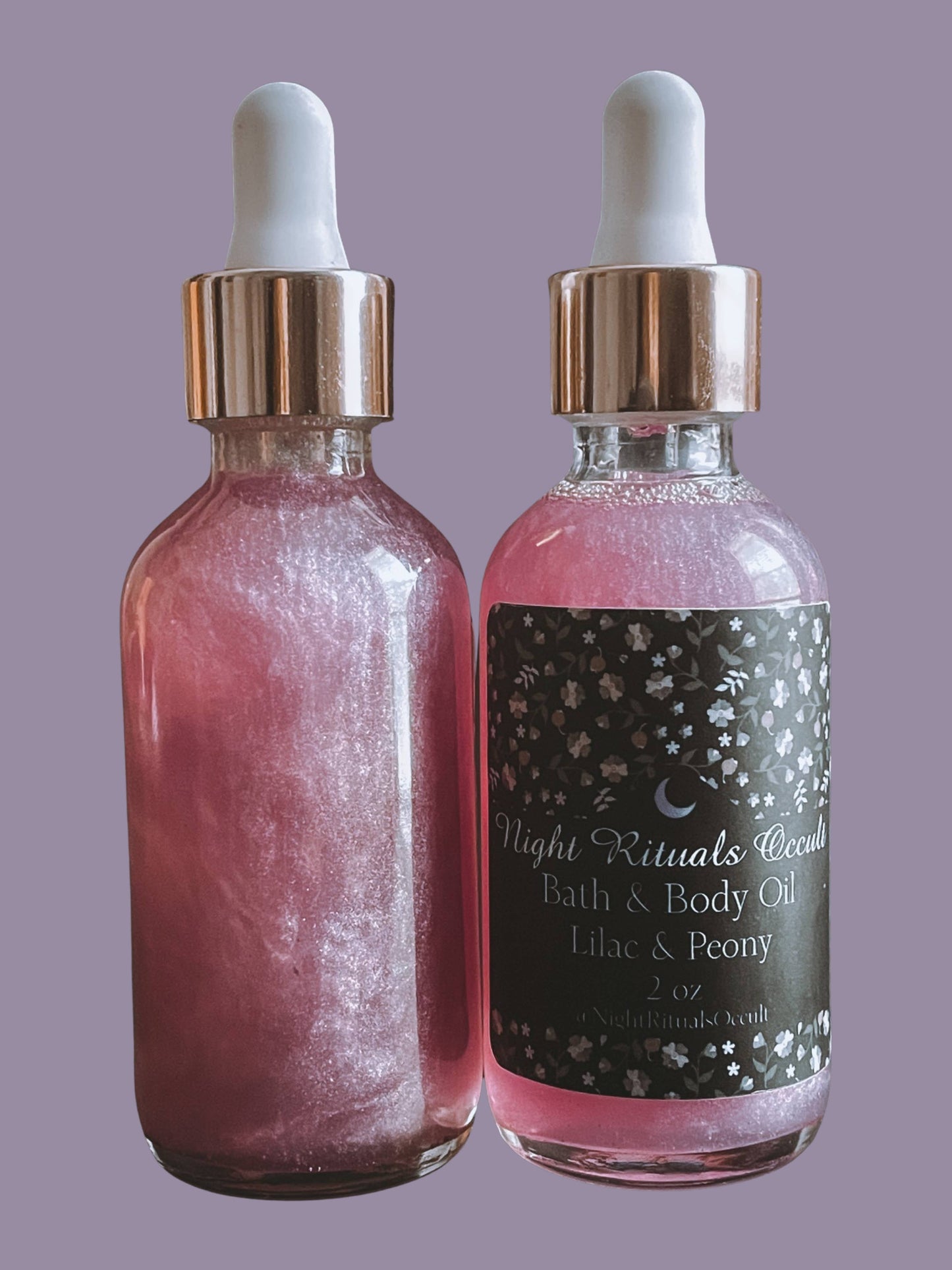 Radiate Me: Shimmering Peony & Lilac Body/ Bath Oil: Moonlight Iridescent