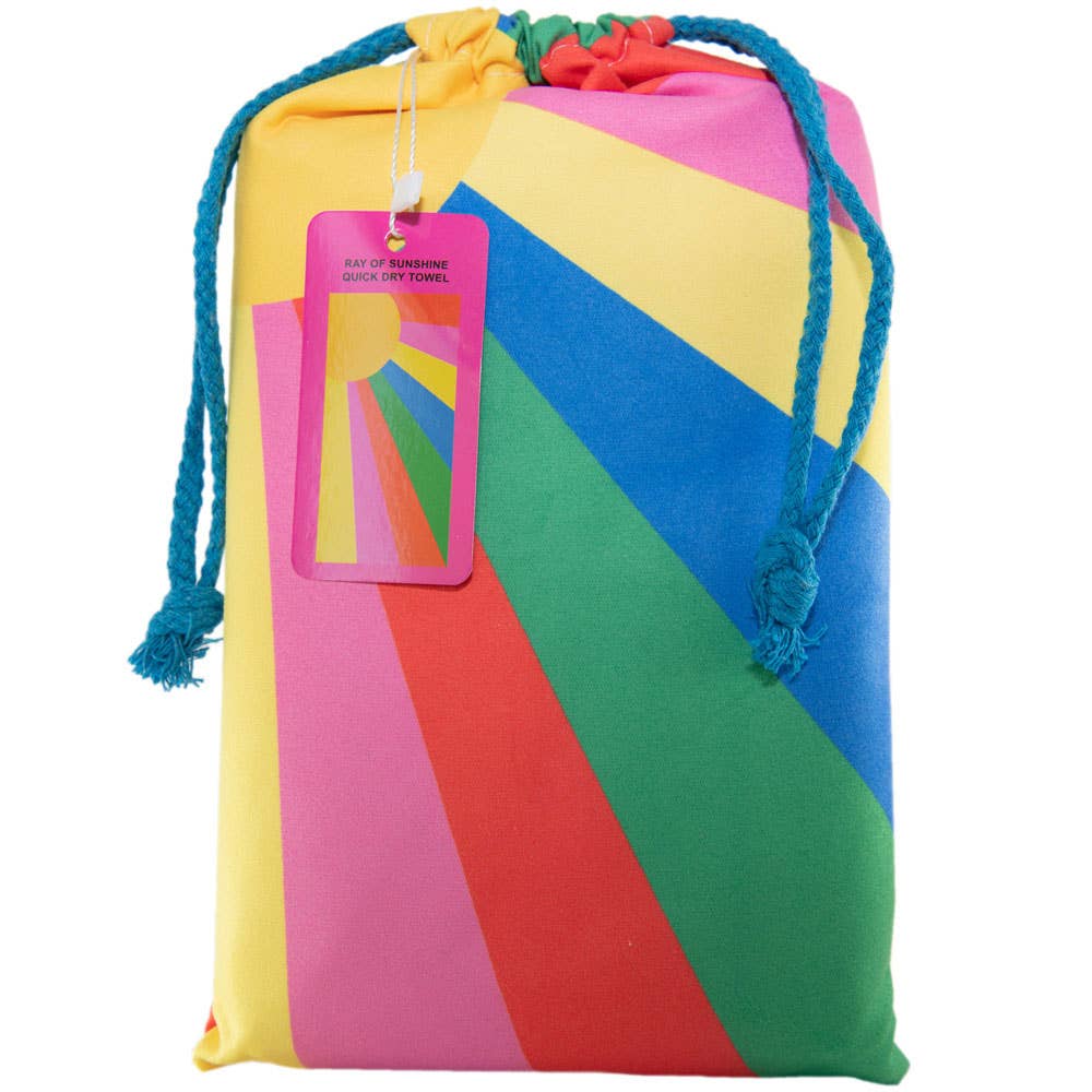 Ray of Sunshine Beach Quick Dry Towel: Rainbow