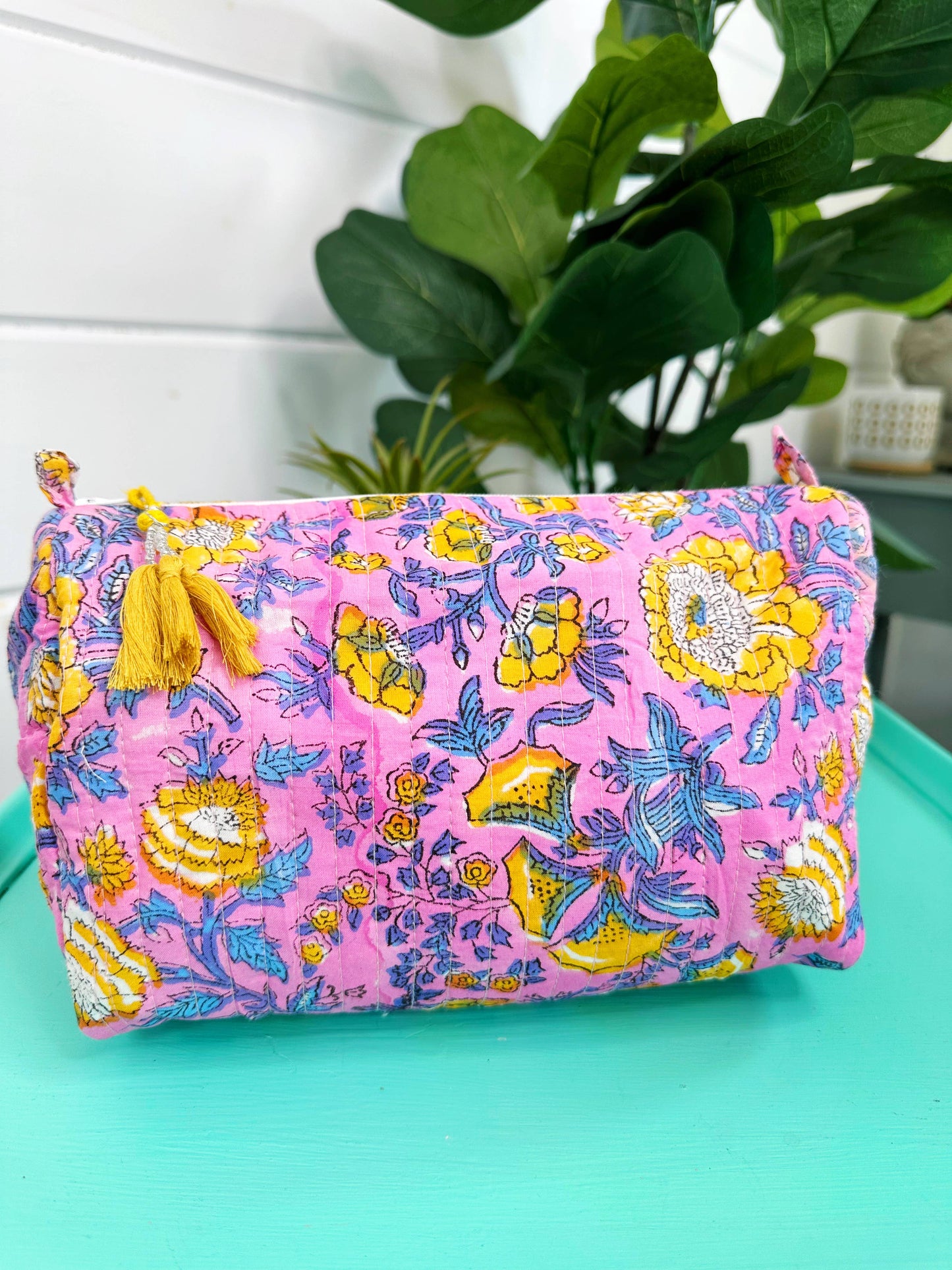 Quilted Makeup Bags | Cosmetic Toiletry Bag | Floral Print