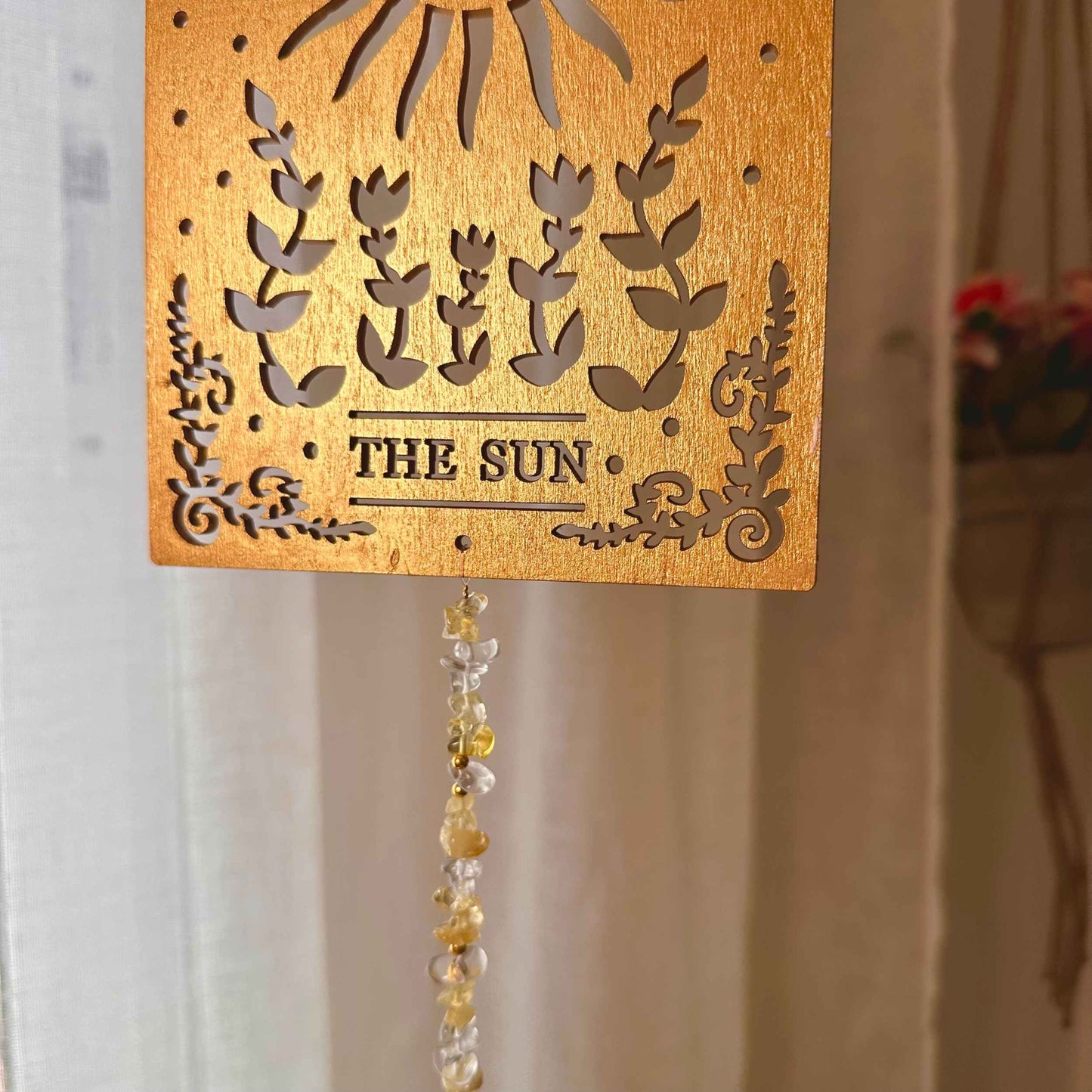 The Sun - Wooden Tarot Suncatcher