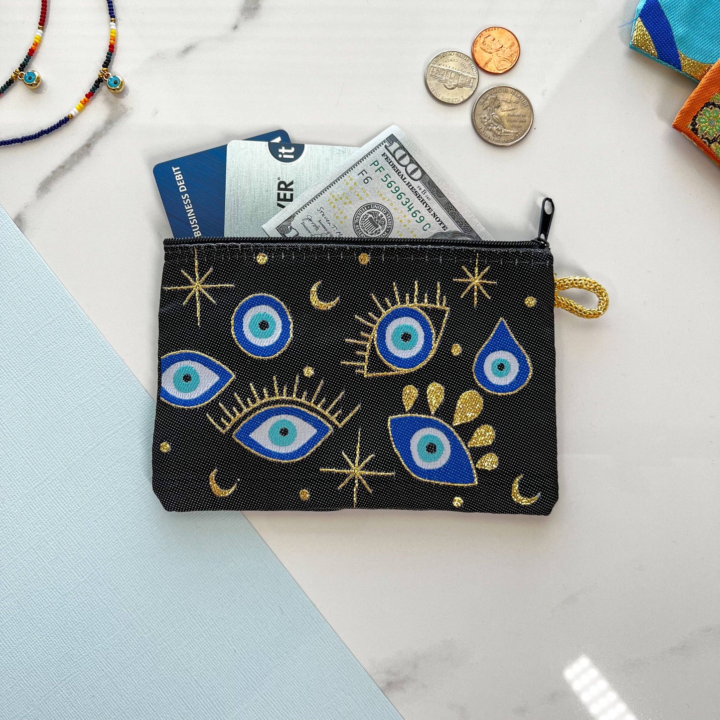 Evil Eye Coin Purse Black