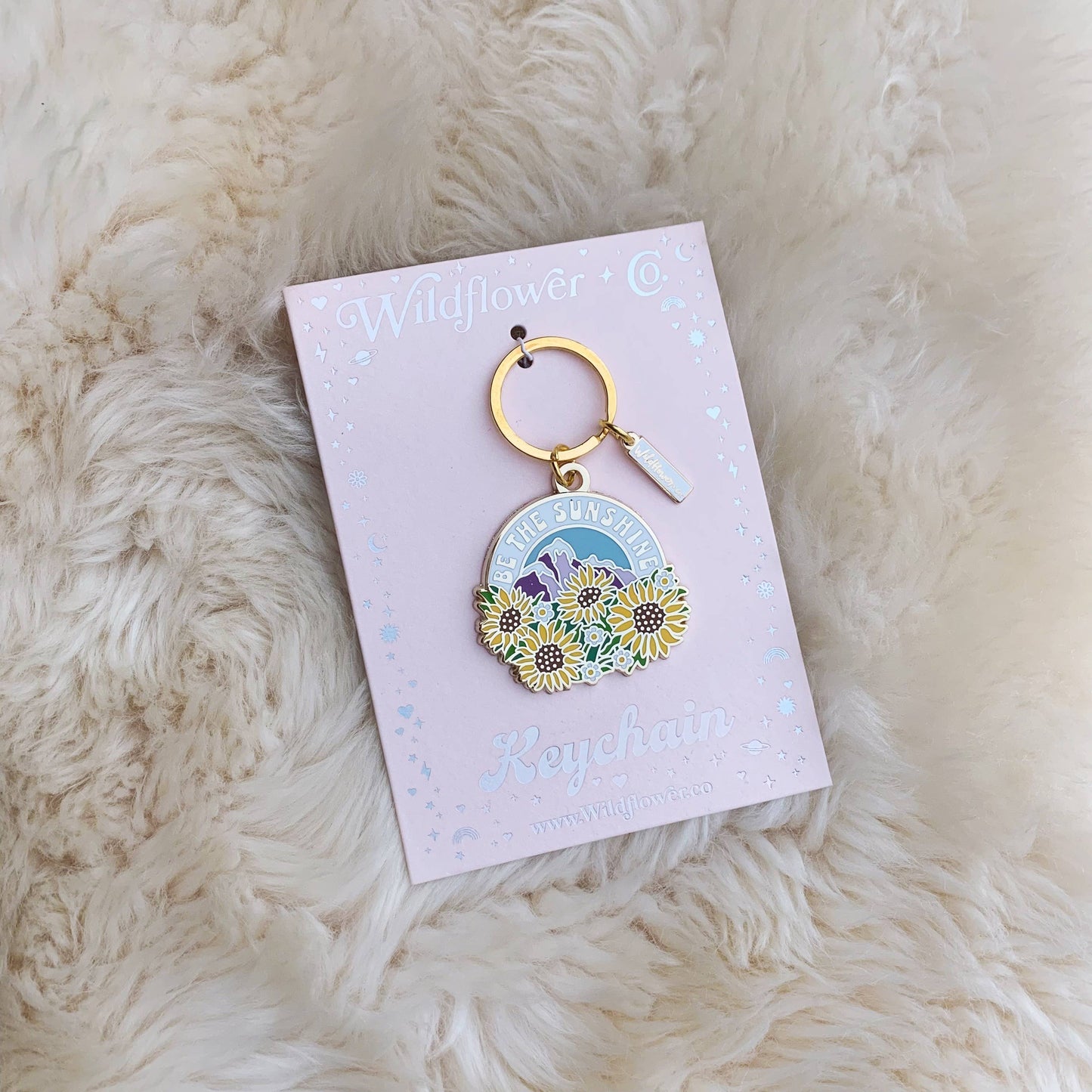 Be the Sunshine Enamel Keychain: Packaged (carded)