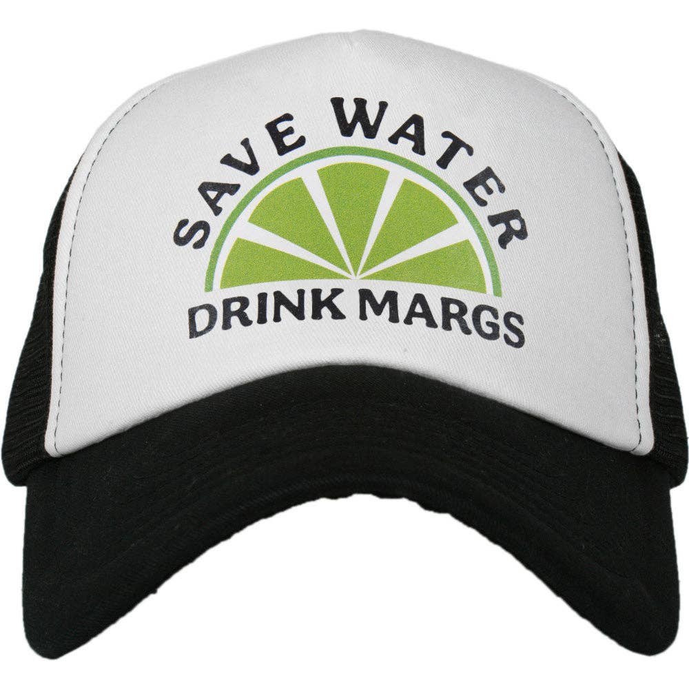 Save Water Drink Margs Snapback Foam Trucker Hat: White