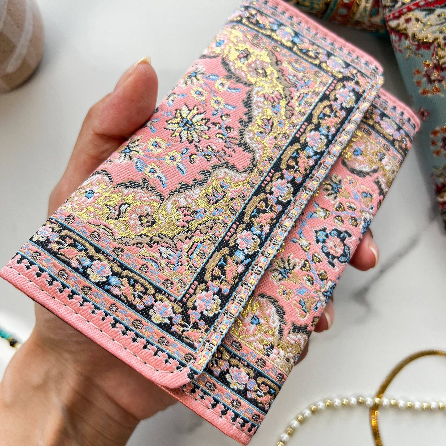 Pink Bohemian Small Handmade Wallet