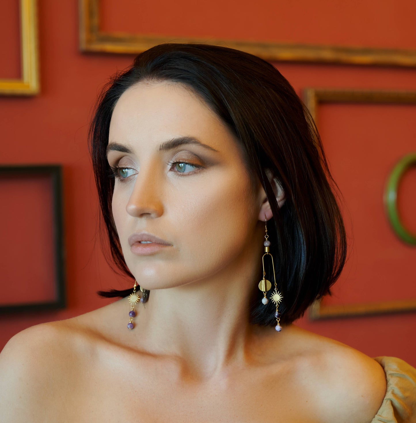 The Pisces Earring - Amethyst Celestial Mobile Earrings