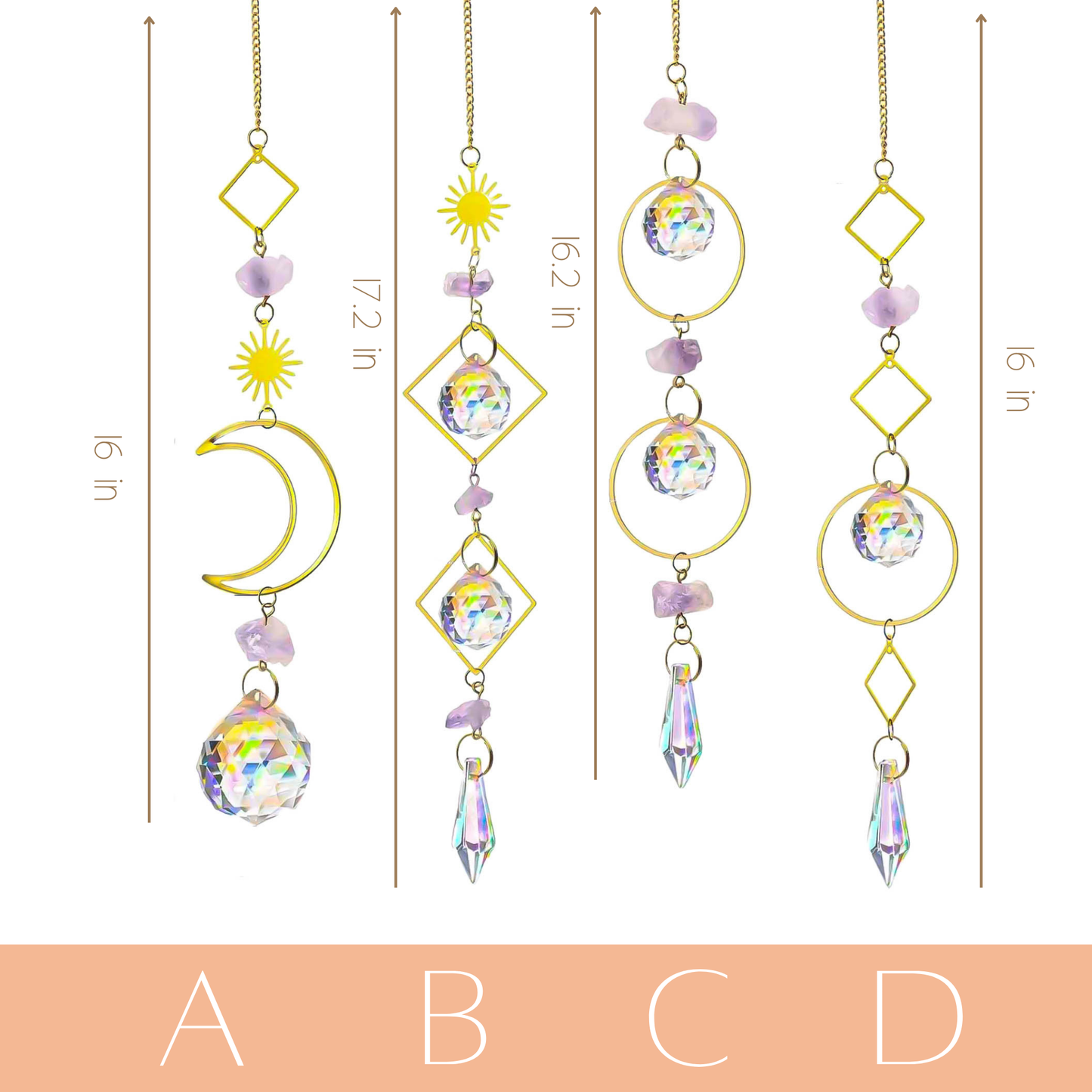 Amethyst Crystal Suncatcher: B