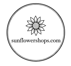 chic classy sunflowershops.com logo include simple black and white chic sunflower and make it clean and classy and fancy 