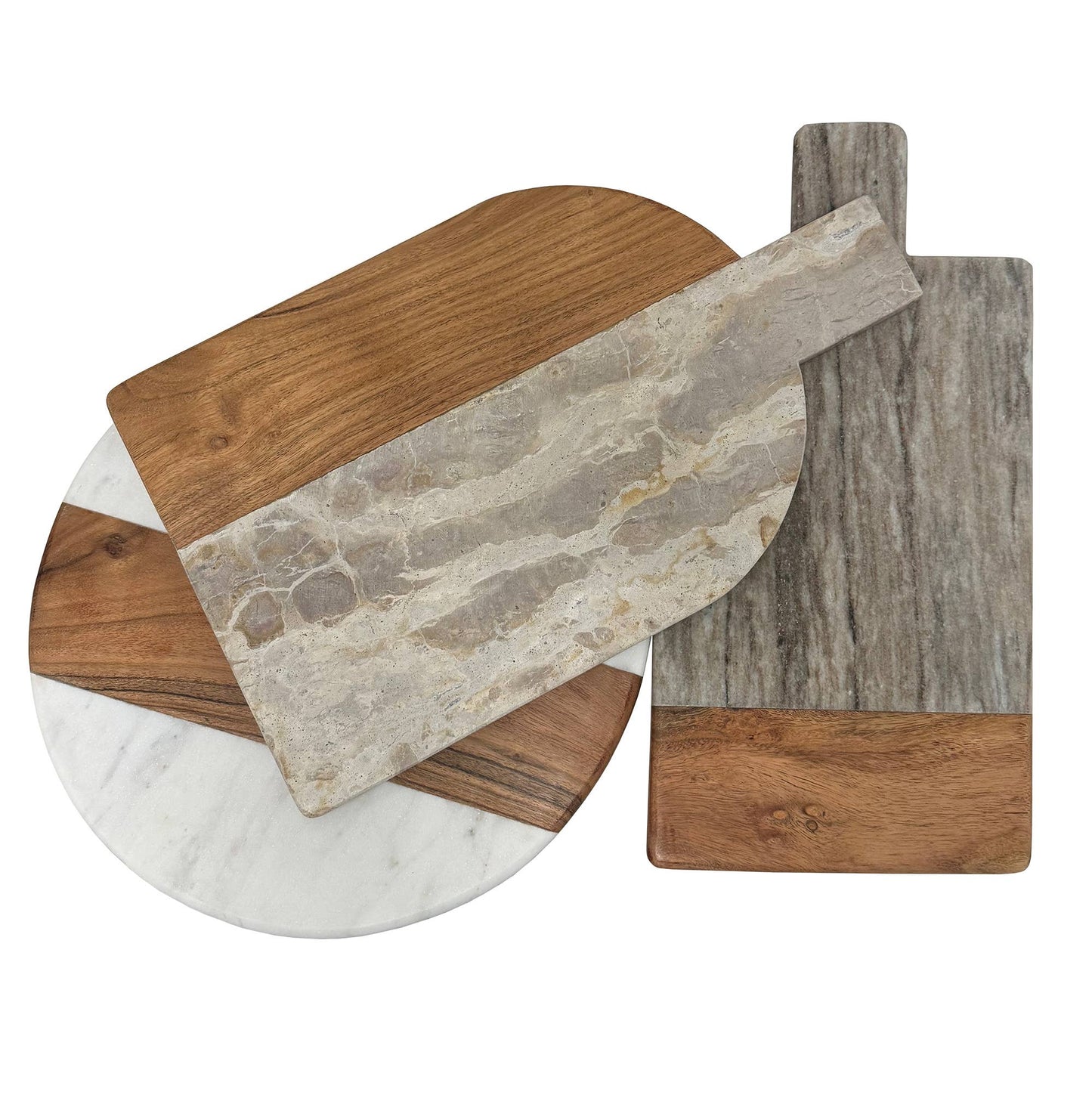 Round Marble & Acacia Wood Charcuterie Board